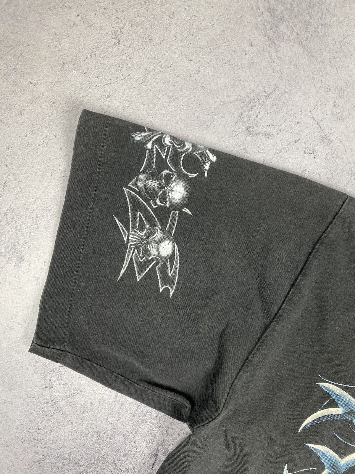 Vintage Vintage Rock y2k Skull Tatty Ed Hardy Style Faded Tee Size US L / EU 52-54 / 3 - 6 Thumbnail