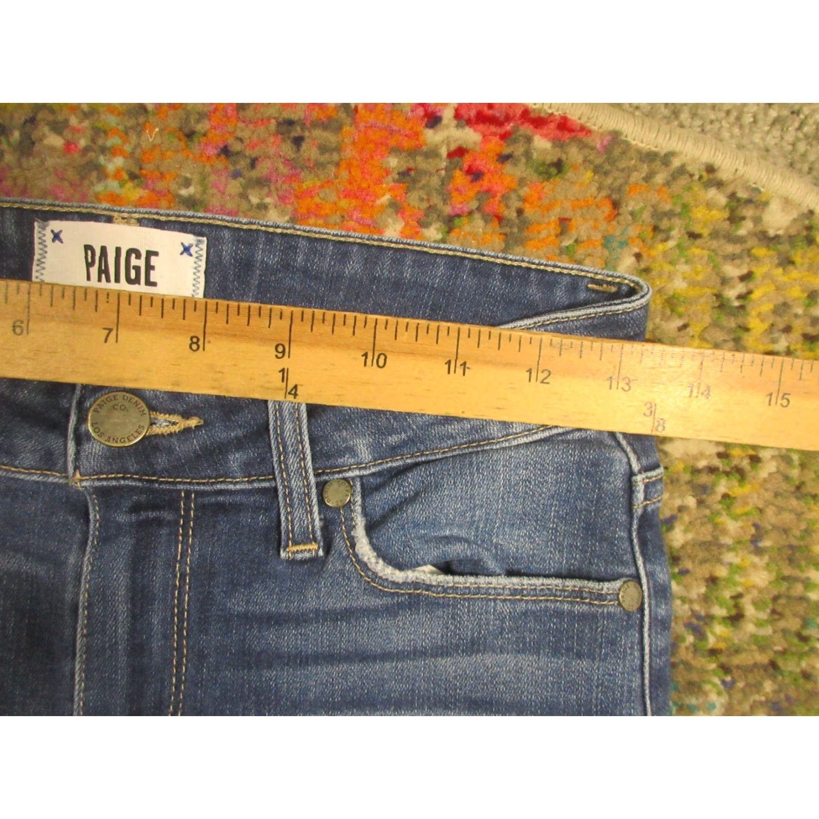 Paige VINTAGE Paige Skinny Jeans 27x29 Stretch Denim Low Rise Skyline Ankle Peg EUC Size 27" / US 4 / IT 40 - 7 Thumbnail