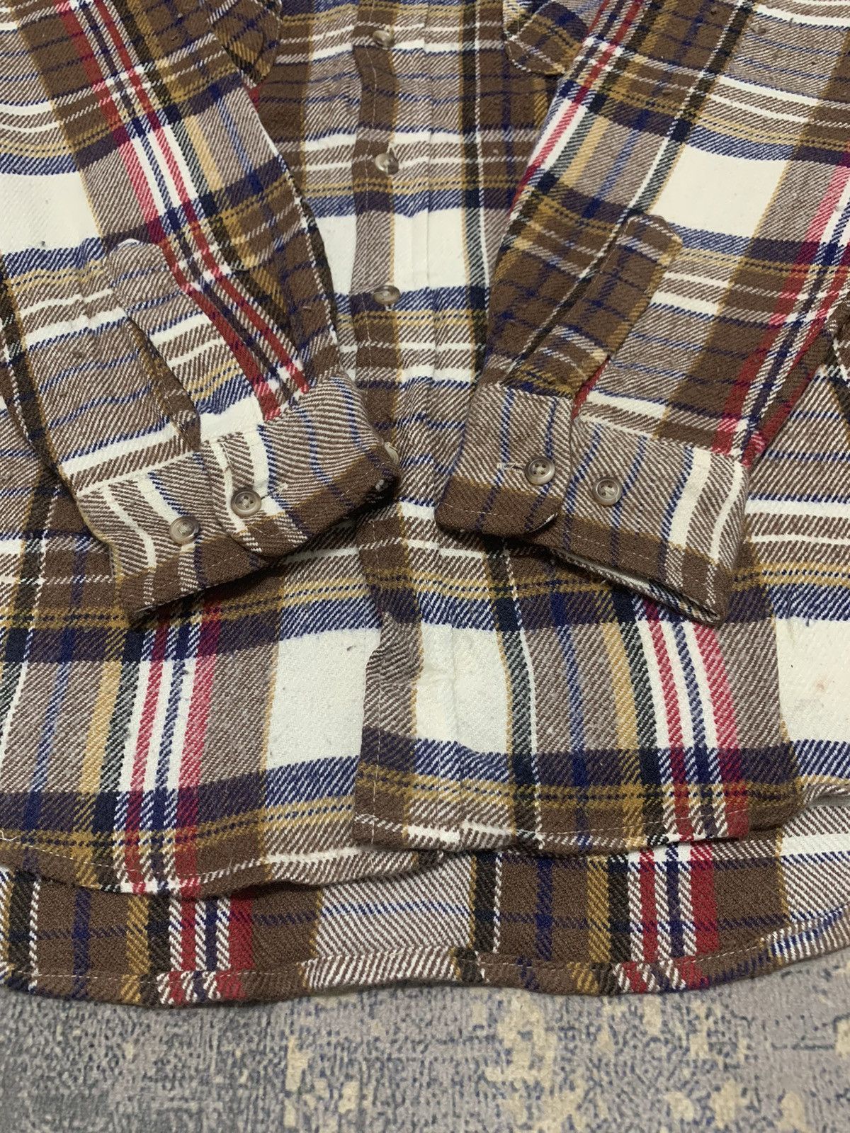 Japanese Brand RARE ARCHIVE BROWN TARTAN DOUBLE POCKET FLANNEL SHIRT Size US L / EU 52-54 / 3 - 5 Thumbnail