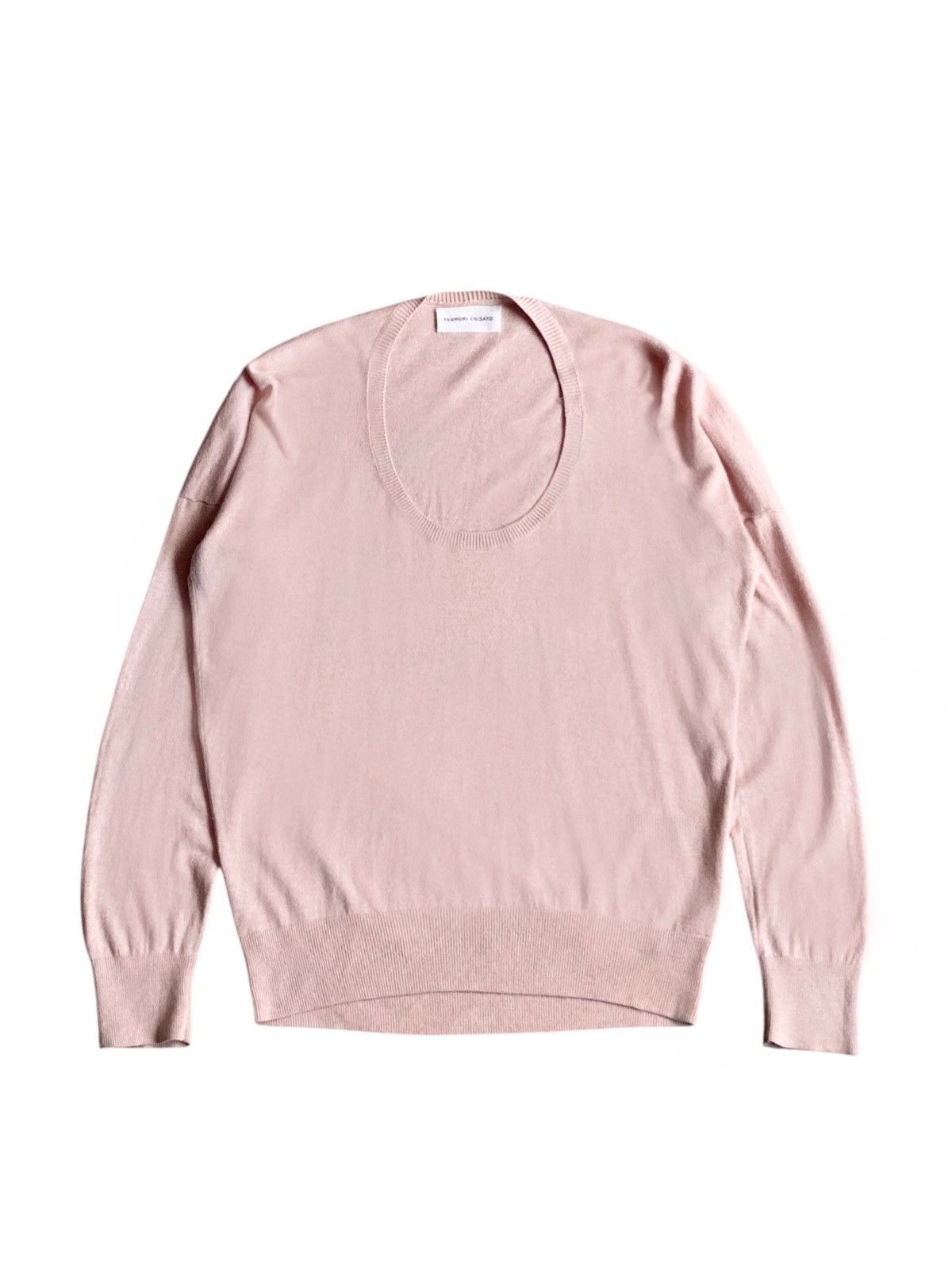 Tsumori Chisato women wide neck knit sweatshirt lightweight