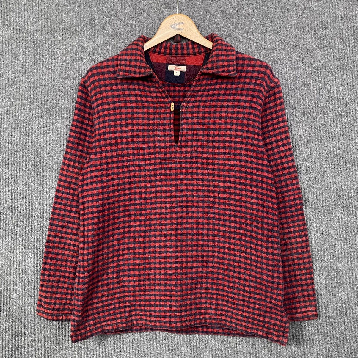 45rpm Vintage 45 rpm Button Checkered Shirt Size US S / EU 44-46 / 1 - 1 Thumbnail