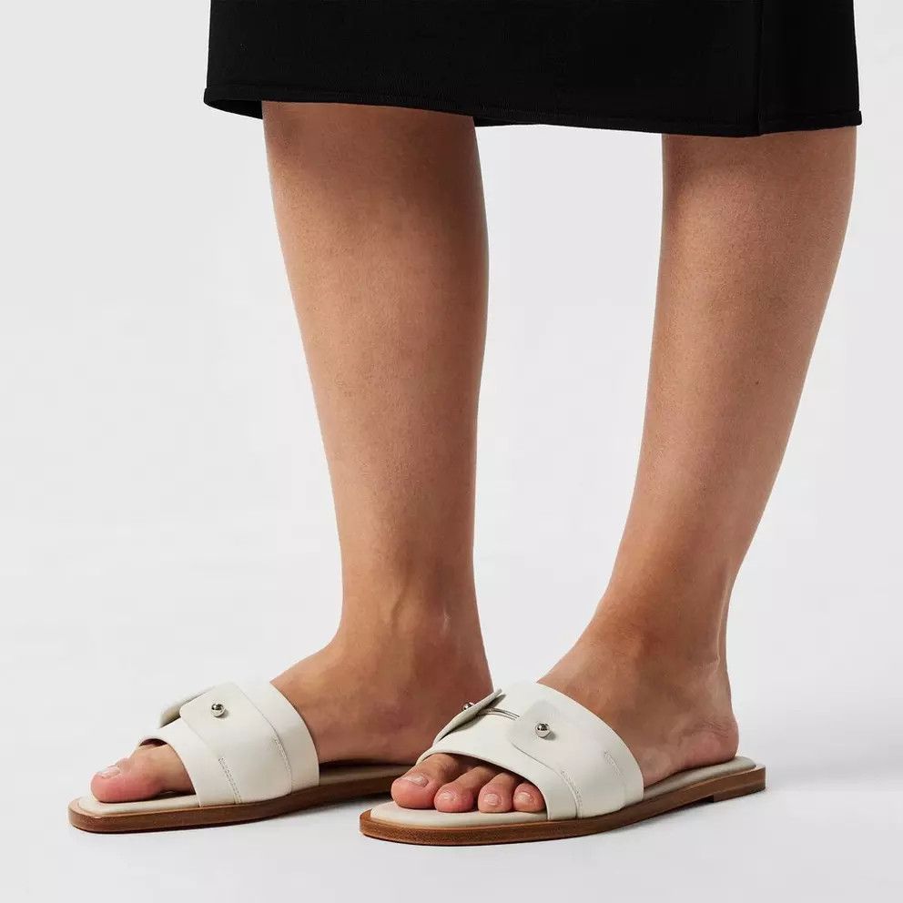 Christian Louboutin Chambelimule Donna Flat White Calf Leather Slide Sandal 36 Size US 6 / IT 36 - 5 Thumbnail