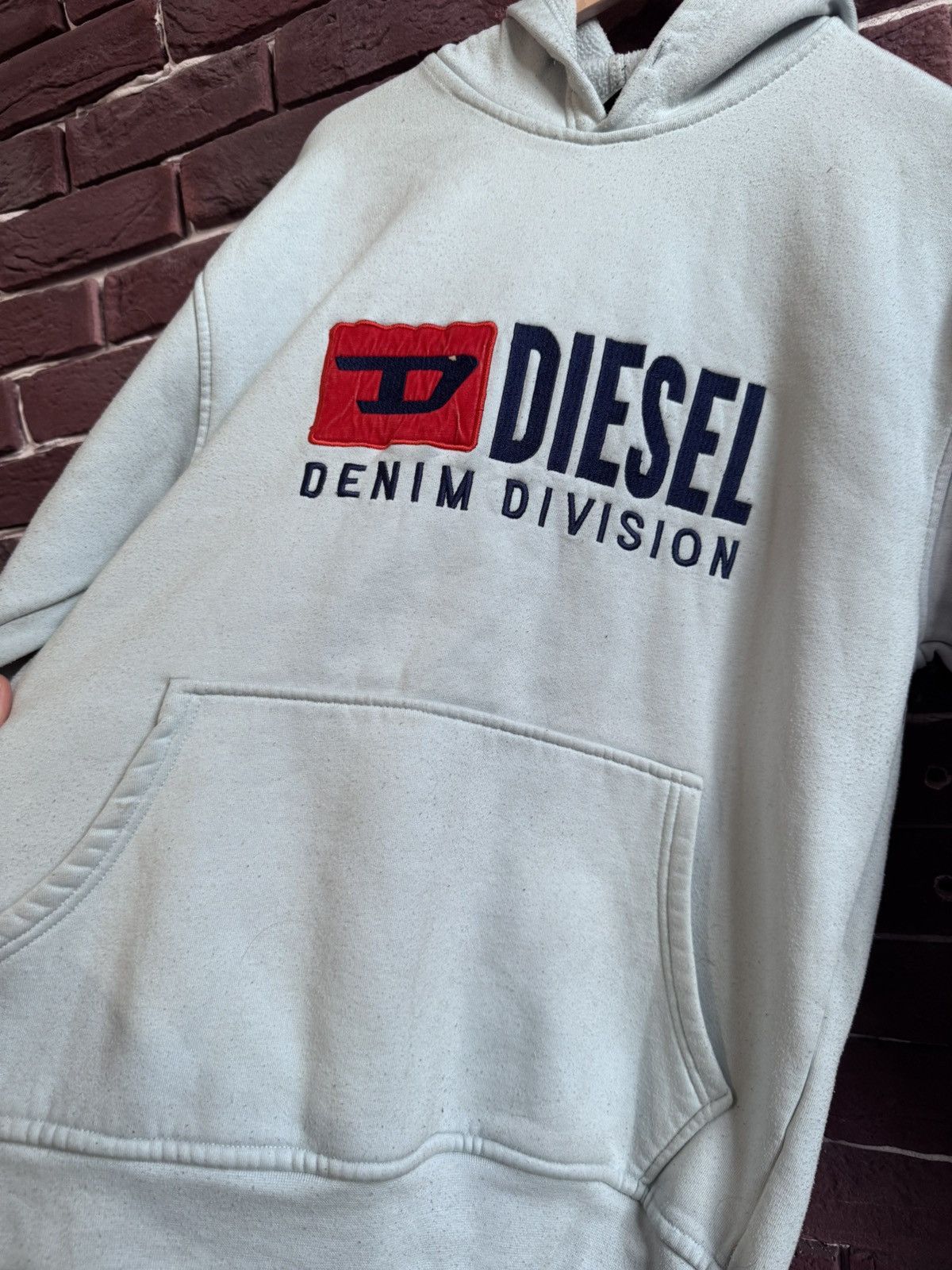 Diesel Rare Diesel vintage big logo Hoodie Baby blue Y2K Large 00s Size US L / EU 52-54 / 3 - 5 Thumbnail