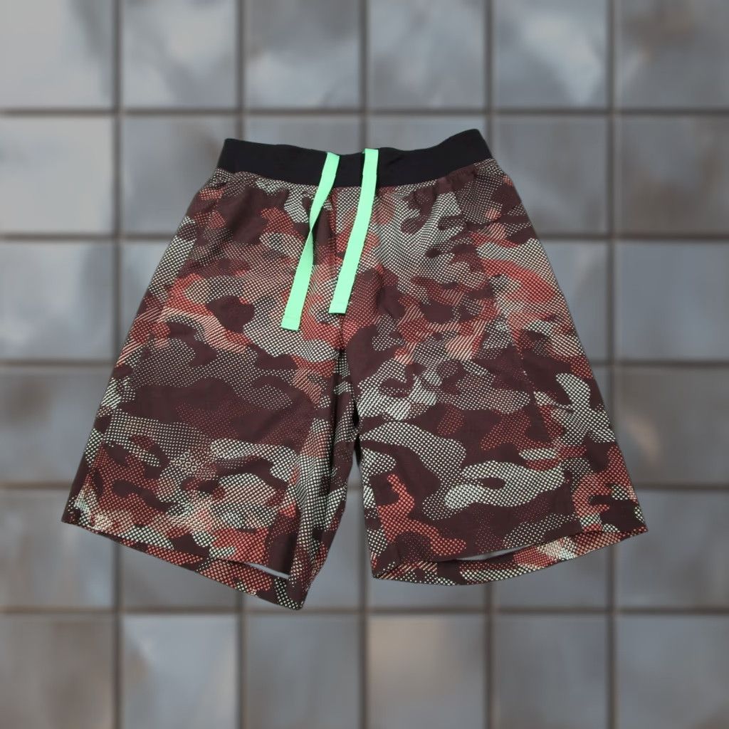 Lululemon Lululemon Mens Shorts M Red Camouflage 10" Unlined Beach Workout Gym Yoga Drawstring Pocket Logo Casual Size US 31 - 1 Thumbnail