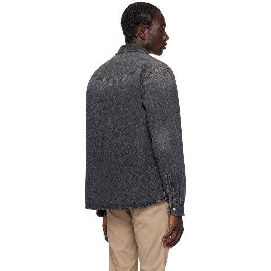 Hugo Boss BOSS Black Faded Denim Shirt | Western Washed Black | Grey Size US S / EU 44-46 / 1 - 4 Thumbnail