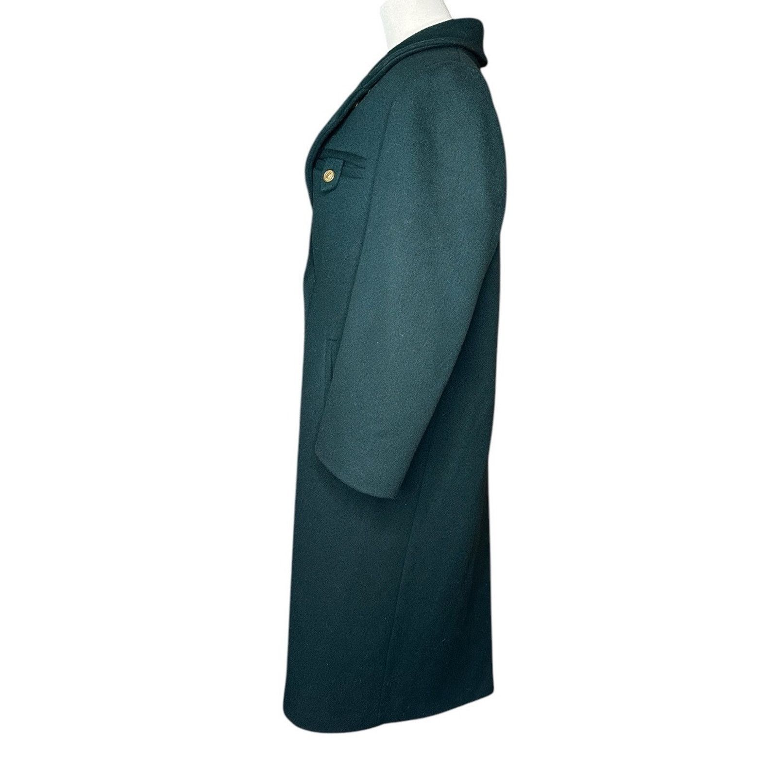 Other Vintage JG Hook Green Wool Pea Coat 100% Wool Gold Buttons Size M / US 6-8 / IT 42-44 - 4 Thumbnail