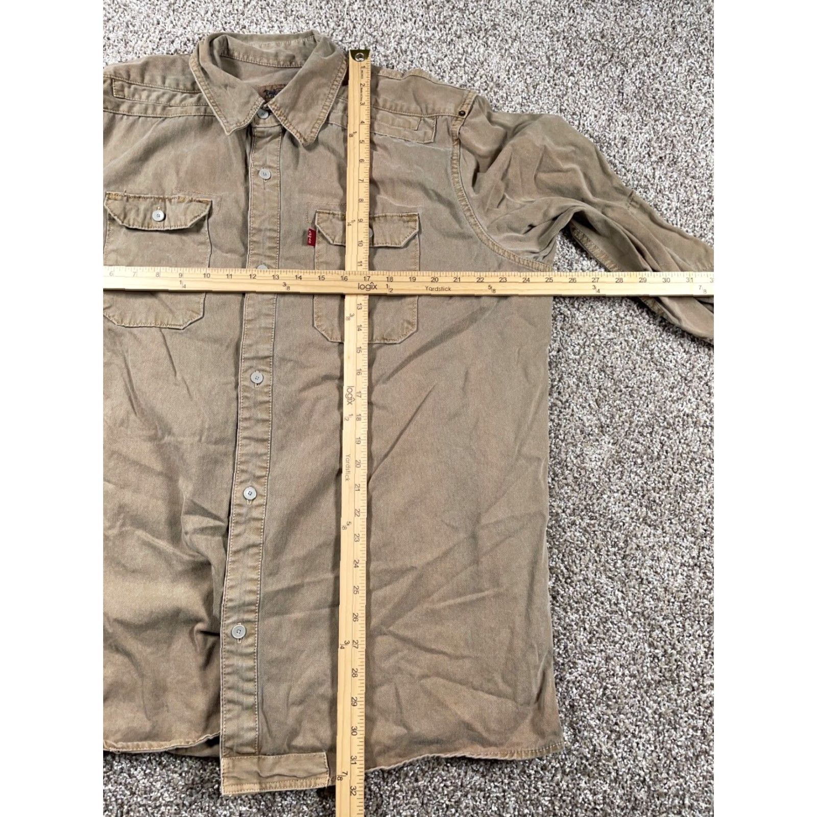 Levi's Levi's Shirt Men Large Brown Twill Heavyweight Oversized Button-Up Workwear Casual Long Sleeve Grunge Retro Mens Size US L / EU 52-54 / 3 - 5 Thumbnail