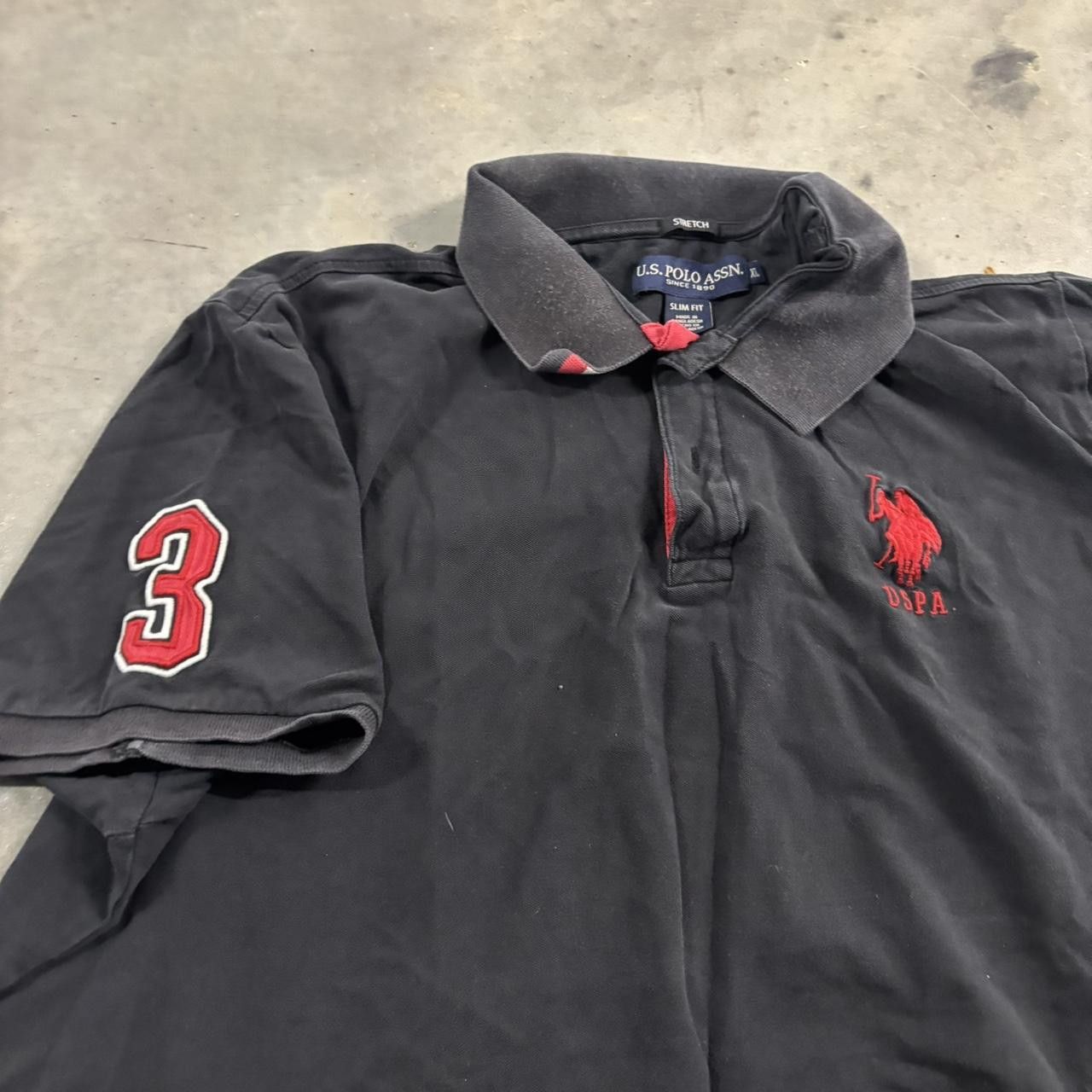 U.S. Polo Assn. Crazy Vintage Y2K/2000s Black & Red U.S. Polo Assn. Grunge Streetwear Polo Shirt! Size 2XL Size US XXL / EU 58 / 5 - 2 Thumbnail