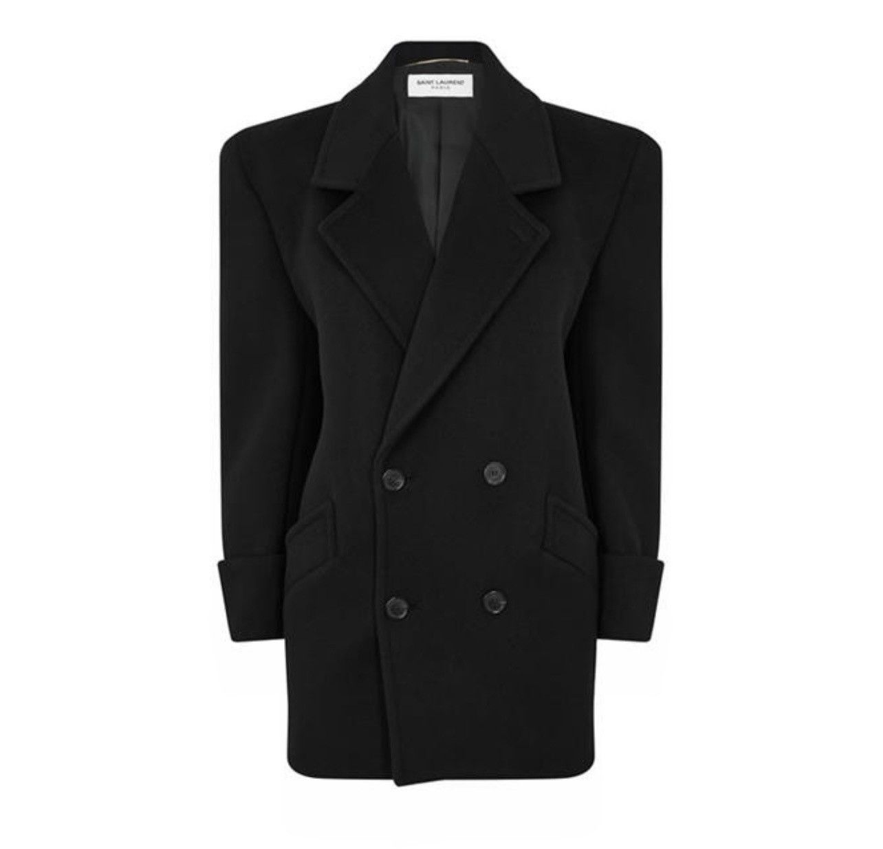 Saint Laurent Double Breasted Cocoon Coat