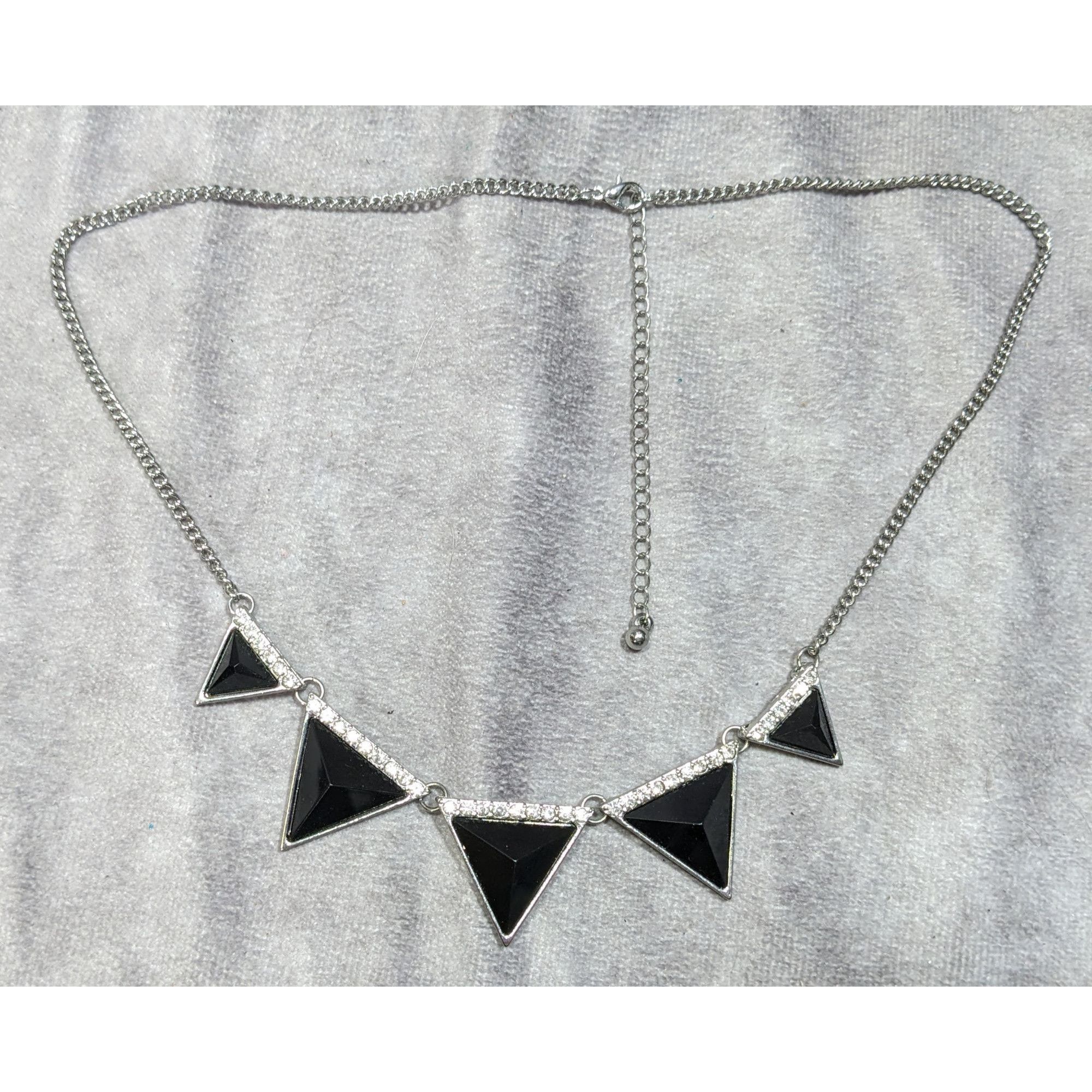 Other Geometric Black Triangle Necklace With Rhinestone Accents Size ONE SIZE - 5 Thumbnail