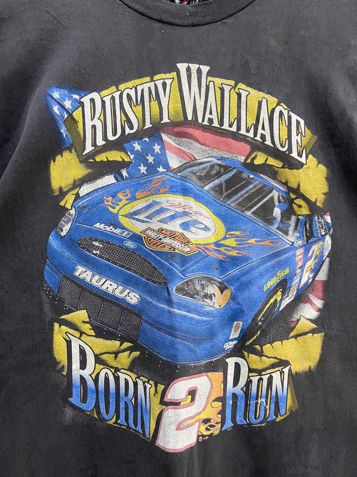 Chase Authentics VINTAGE RUSTY WALLACE HARLEY DAVIDSON 00’s NASCAR TEE SHIRT Size US XL / EU 56 / 4 - 7 Thumbnail