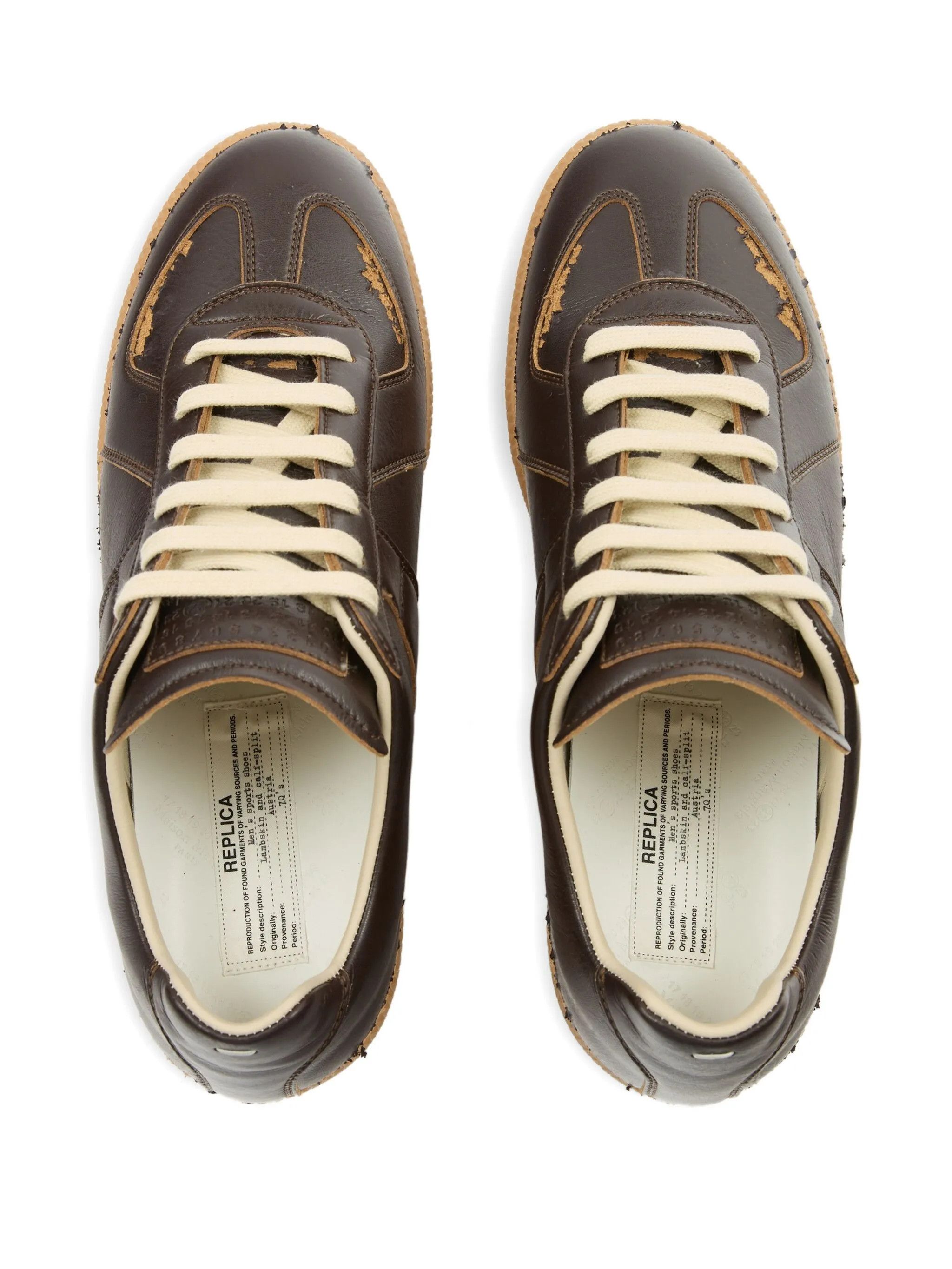 Maison Margiela o1w1db10226 Replica Low-Top Sneakers in Brown Size US 12 / EU 45 - 4 Thumbnail