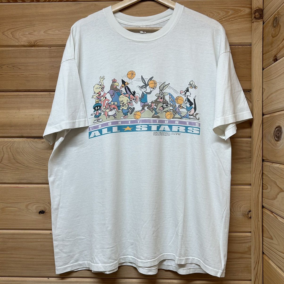 Vintage Vintage 1992 Looney Tunes All Stars Basketball Taz T Shirt Size US XL / EU 56 / 4 - 2 Thumbnail
