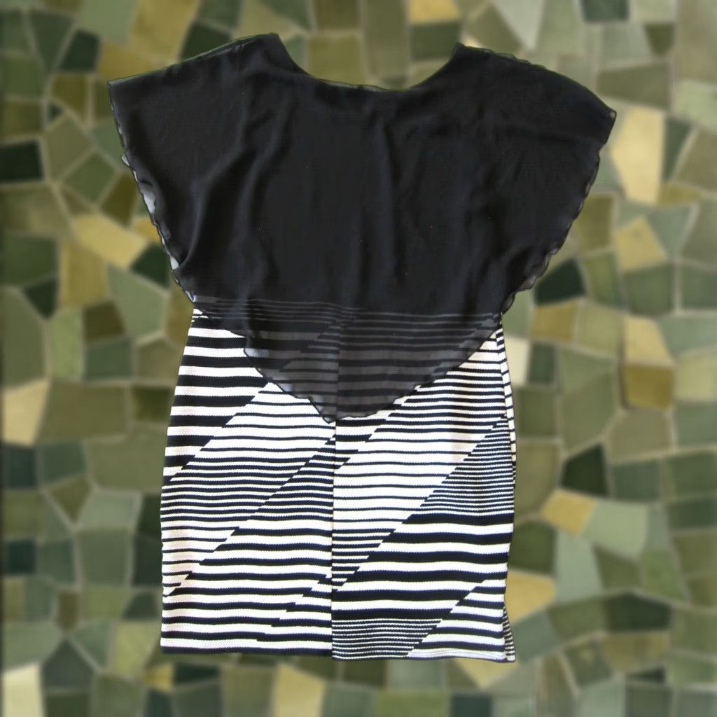 Vintage VINTAGE Sky Plus Black White Stripe Stretch Sleeveless Lace Sheath Tunic Dress 2X Size XXL / US 16-18 / IT 52-54 - 1 Thumbnail