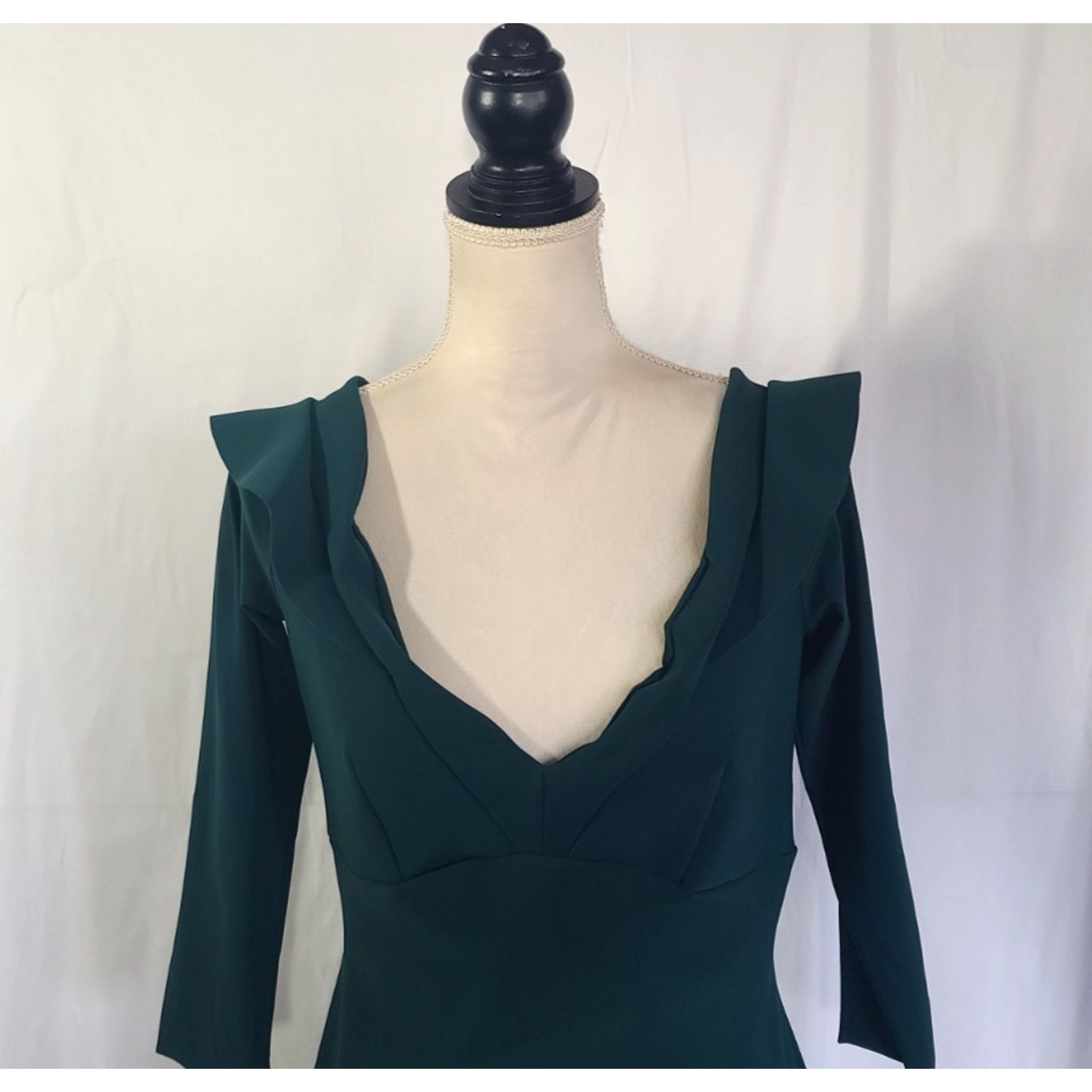 Chiara Boni Chiara Boni La Petite Robe Dark Green Dress EUR 46 US 14 Size XL / US 12-14 / IT 48-50 - 2 Thumbnail