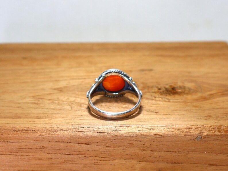 Handmade Carnelian Ring: Handmade Sterling Silver Ring, Gift for Wife Size ONE SIZE - 7 Thumbnail
