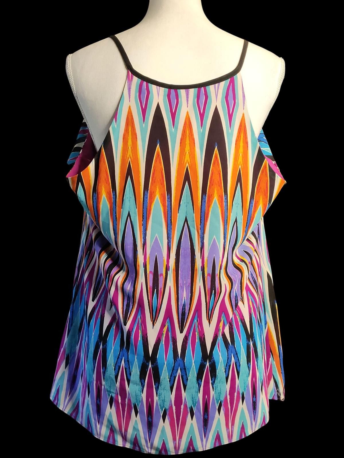 Other Nicole Miller Colorful Geometric Pattern Women's Tank Top Size L / US 10 / IT 46 - 6 Thumbnail
