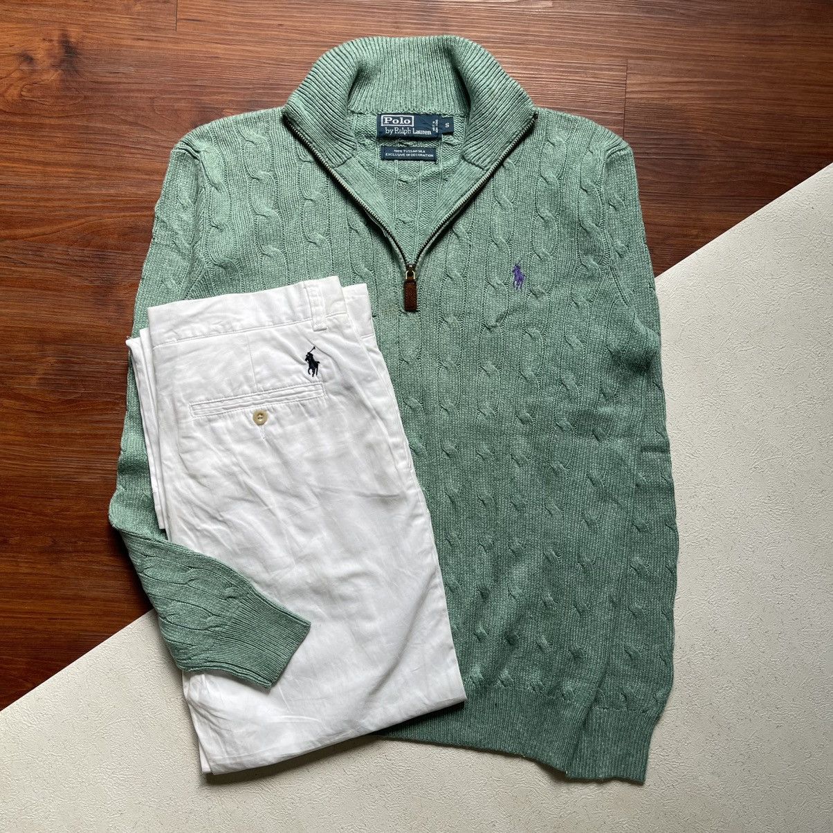 Polo Ralph Lauren × Vintage halfzip cable ralph lauren Size US S / EU 44-46 / 1 - 1 Thumbnail