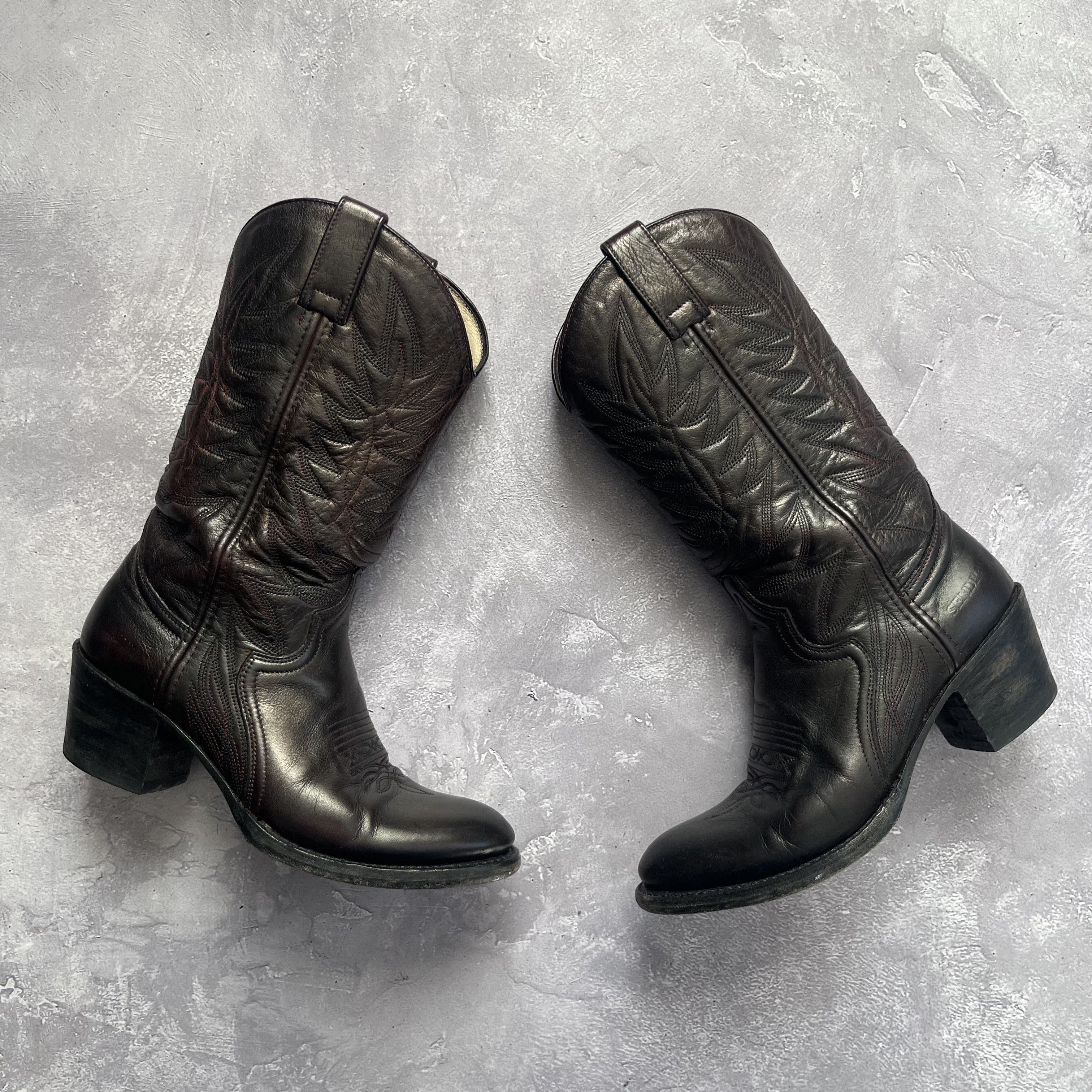 Sendra Sendra 2138 Black Leather Cowboy Boots Size US 7 Uk 5 EU 38 Size US 8 / IT 38 - 1 Thumbnail