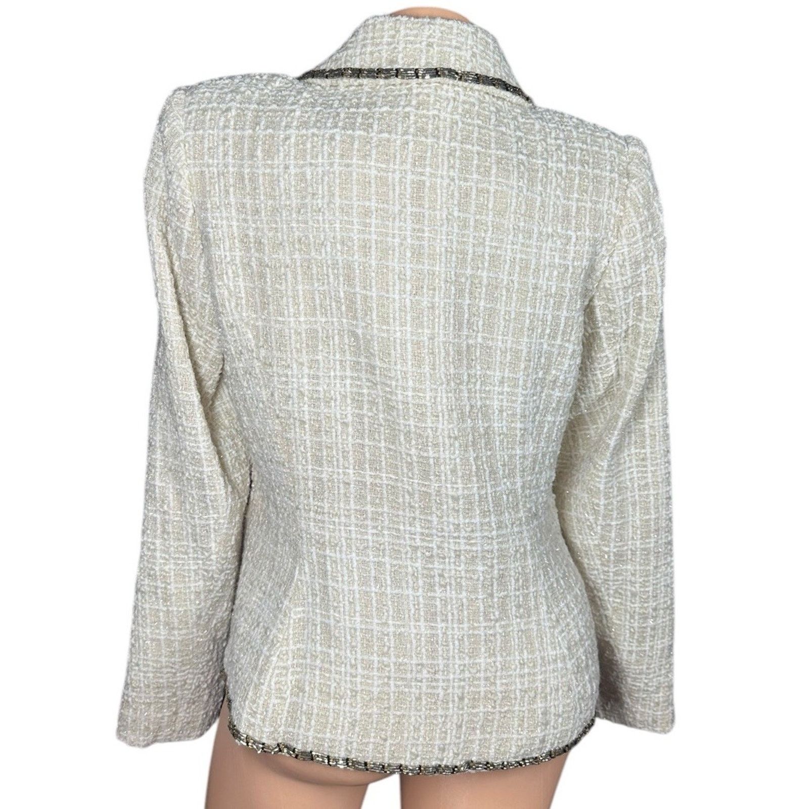 Rachel Zoe Womens Luxe Rachel Zoe Boucle Jacket with Beaded Trim RLZ 12 Size XL / US 12-14 / IT 48-50 - 5 Thumbnail