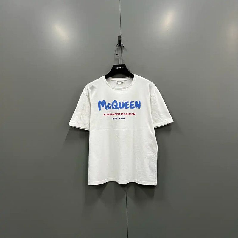 Alexander McQueen Alexander McQueen Summer White Logo Short Sleeve T-Shirt 0089 Size ONE SIZE - 1 Thumbnail