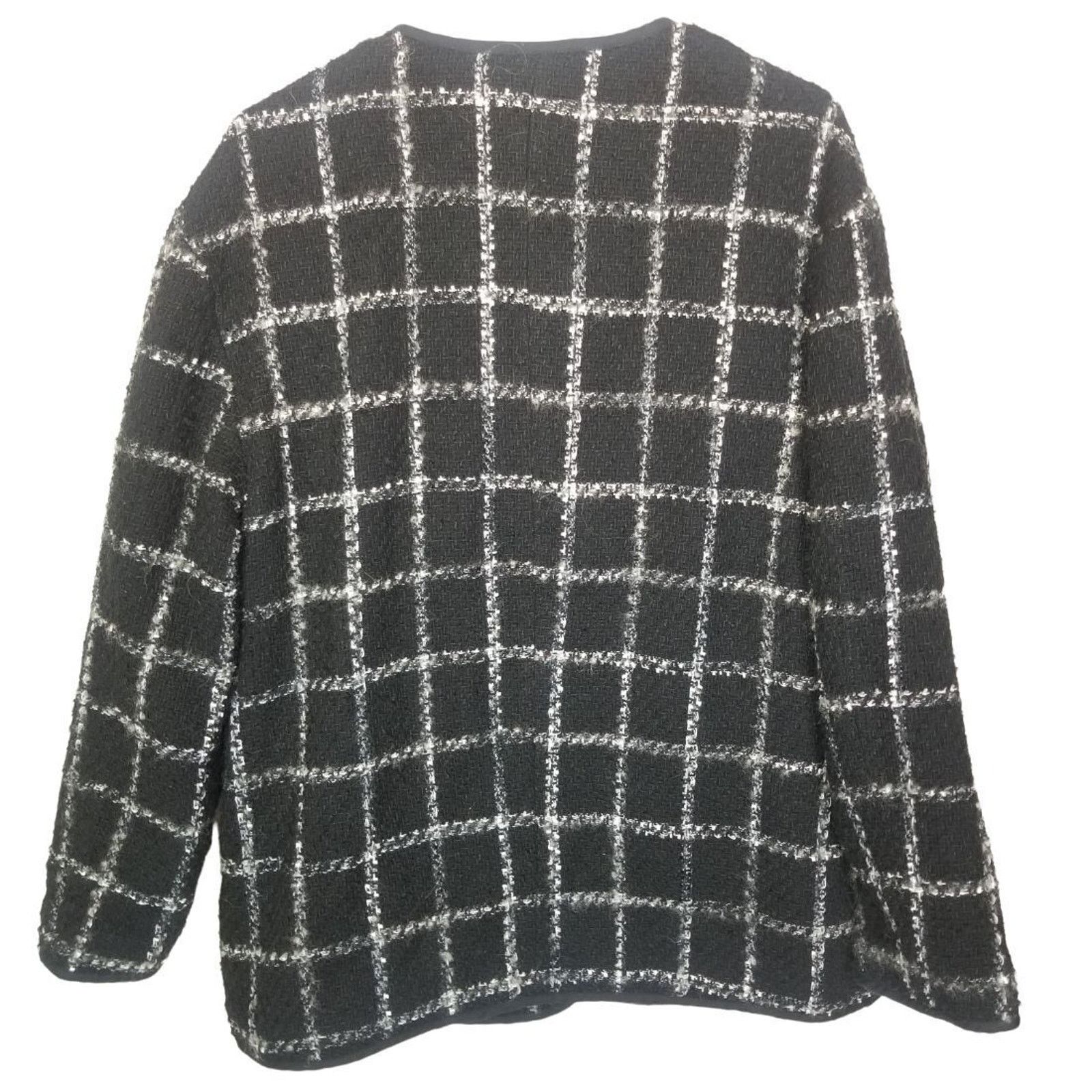 Elie Tahari T Tahari Womens Wool Blend Tweed Jacket Button Up Size 12 Size XL / US 12-14 / IT 48-50 - 8 Thumbnail