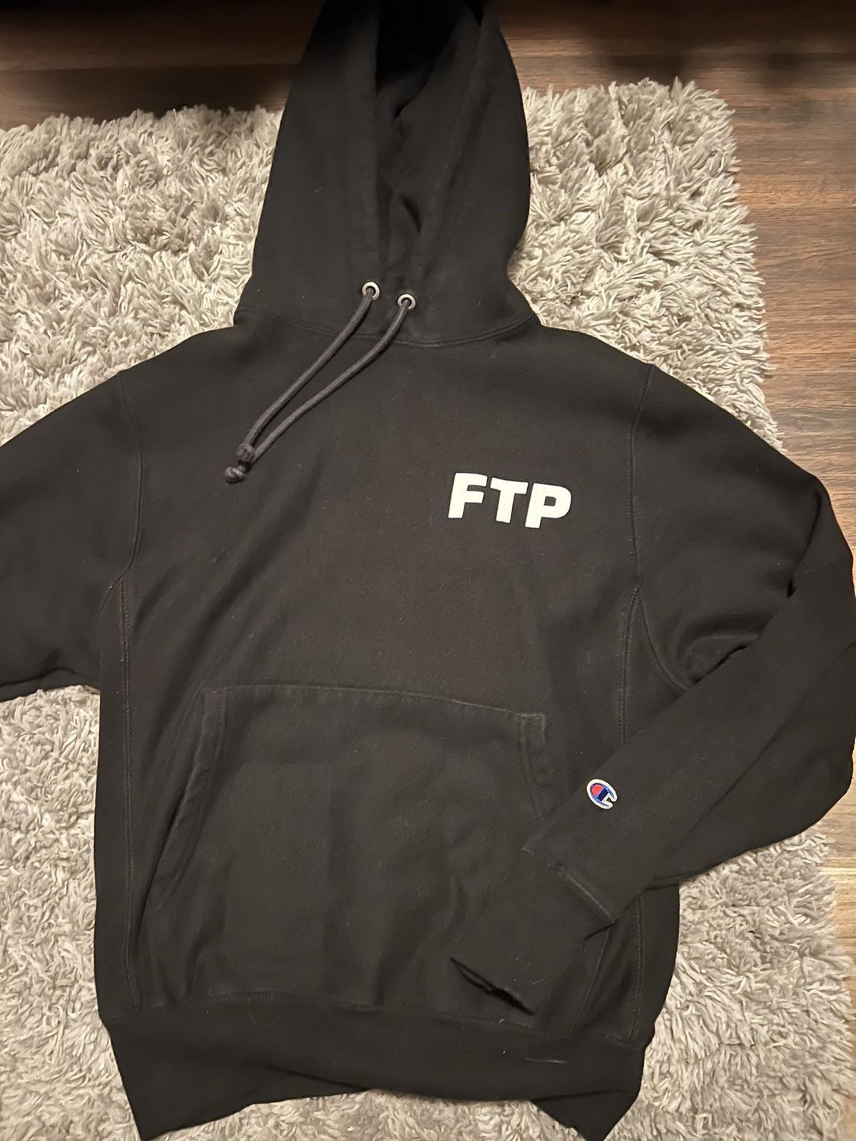 Champion FTP x Champion Reverse Weave black hoodie | Grailed