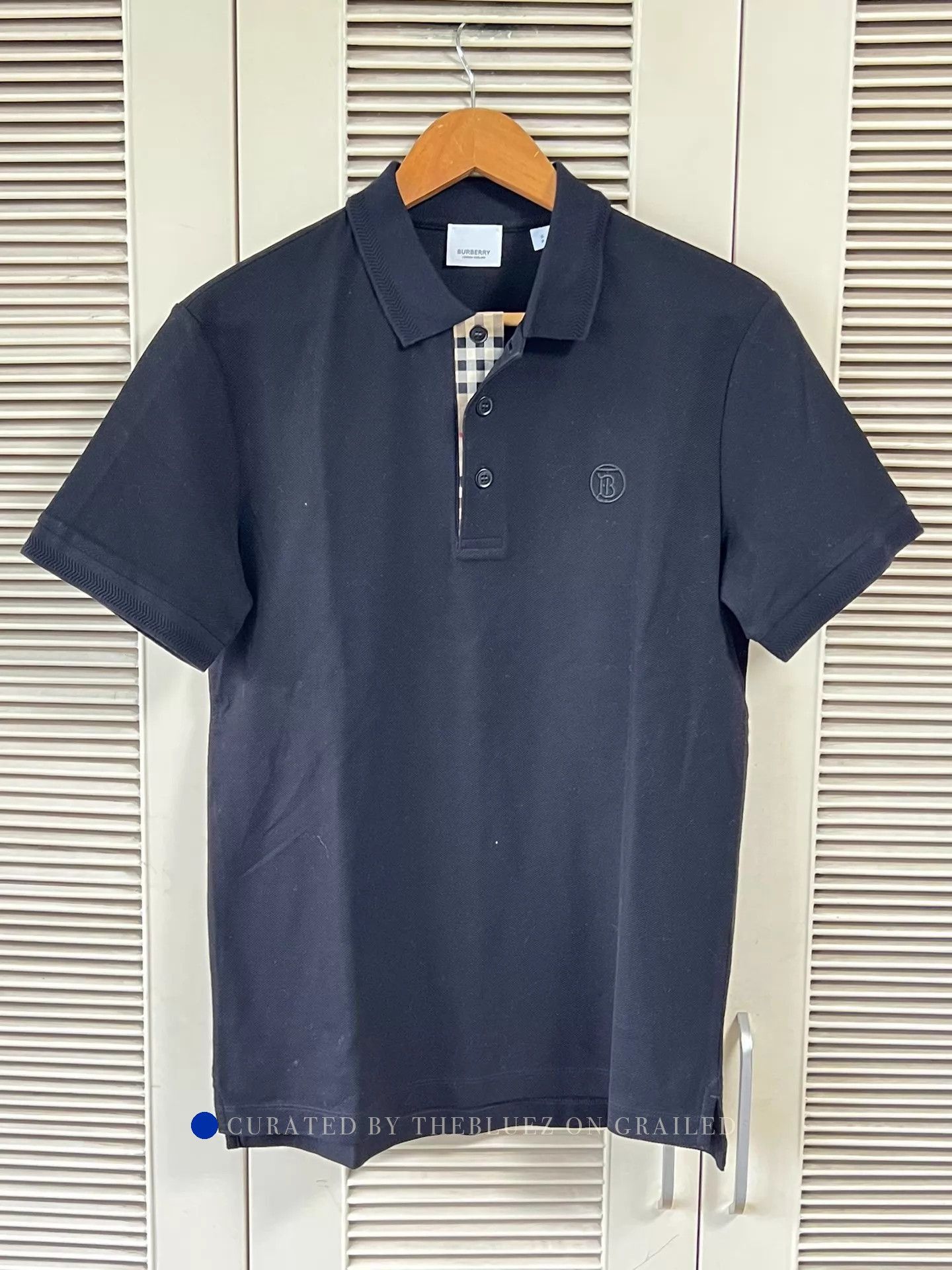 Burberry Classic Black Check Collar Polo Shirt Size US S / EU 44-46 / 1 - 1 Thumbnail