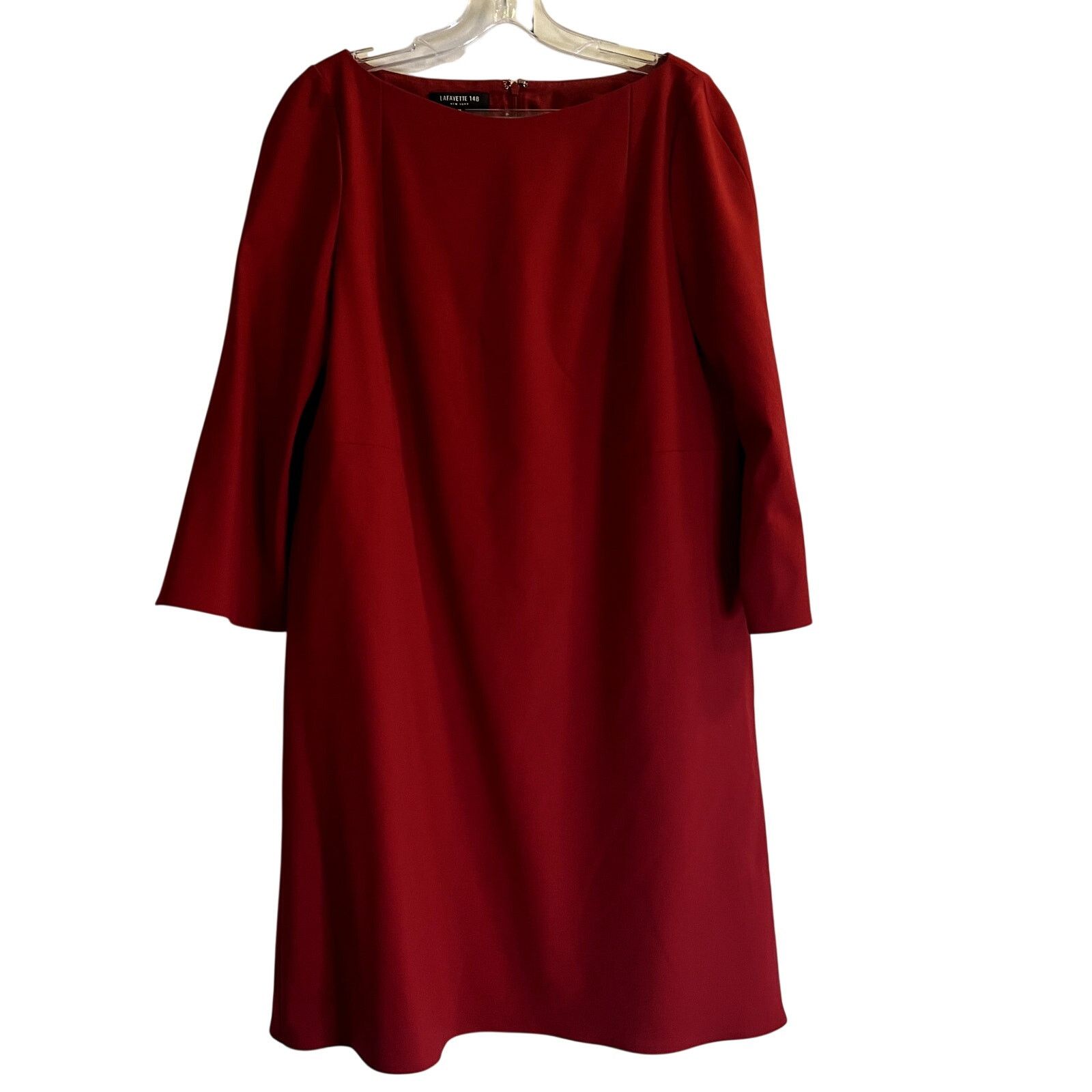 Lafayette 148 Lafayette 148 New York Shift Red Mini Dress Size M Size M / US 6-8 / IT 42-44 - 3 Thumbnail