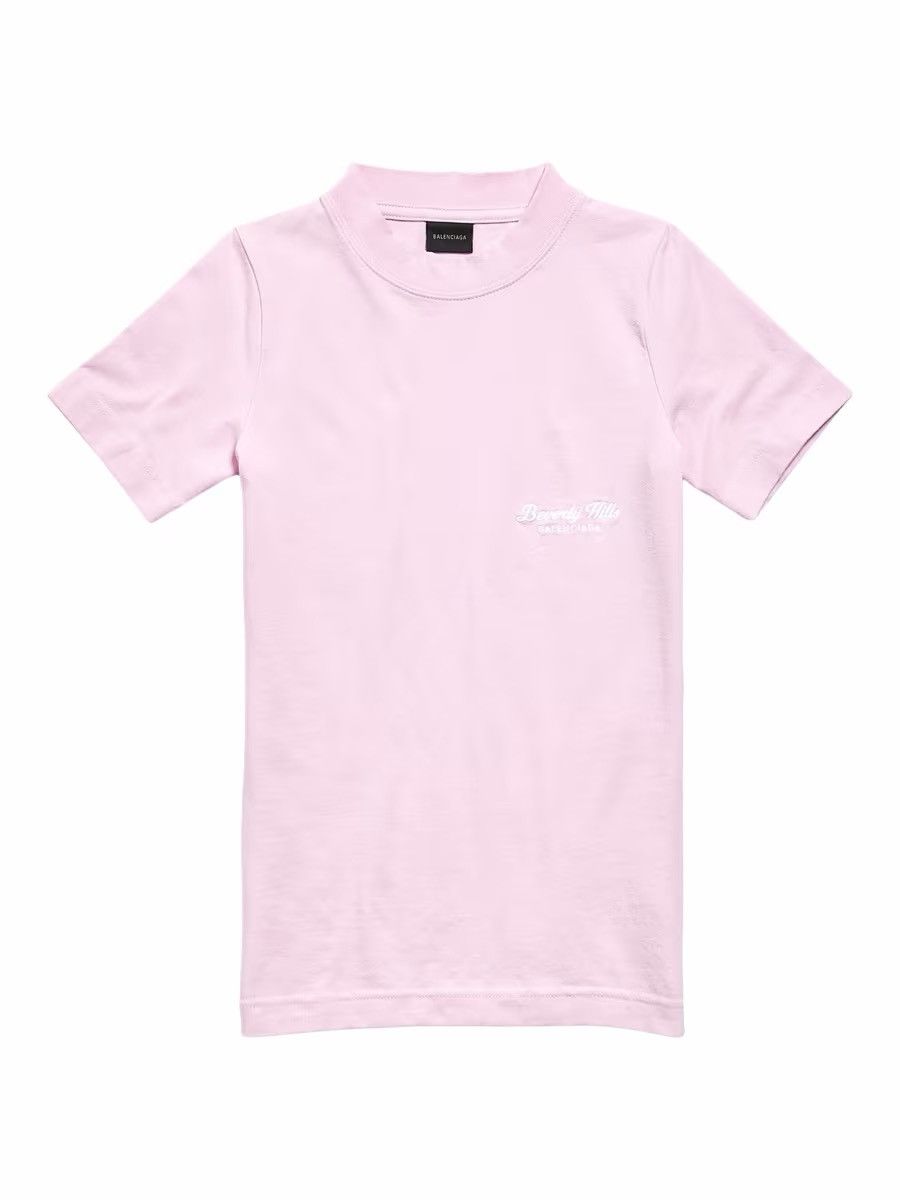 Balenciaga Balenciaga Beverly Hills Stretch Cotton Jersey Fitted Tee Size L / US 10 / IT 46 - 1 Thumbnail