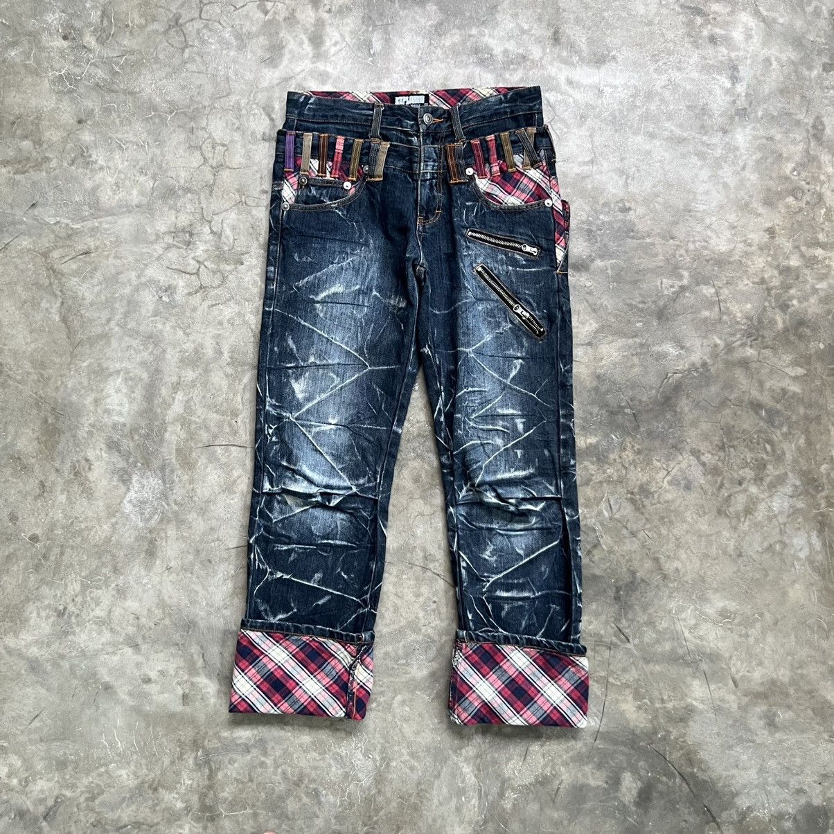 If Six Was Nine 2000s Exploison by Nylaus Double Waist Distressed Jeans Size US 30 / EU 46 - 1 Thumbnail