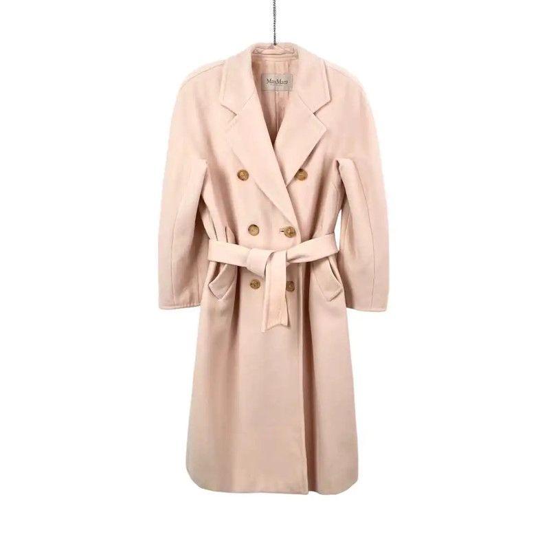 Max Mara MaxMara Pink Women's Coat with Belt 0089 Size ONE SIZE - 1 Thumbnail