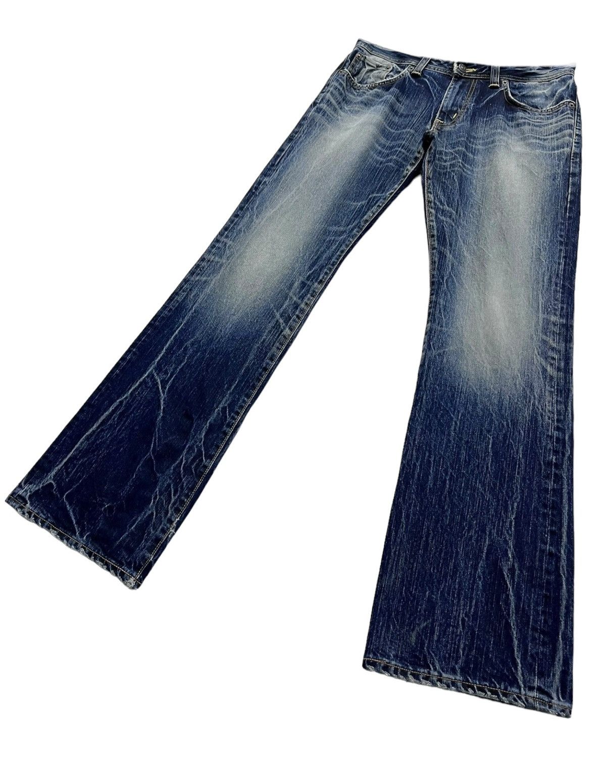 Edwin FLARE EDWIN REBEL VINTAGE Mudmax Blue Punk Lightning Whisker Size US 30 / EU 46 - 1 Thumbnail