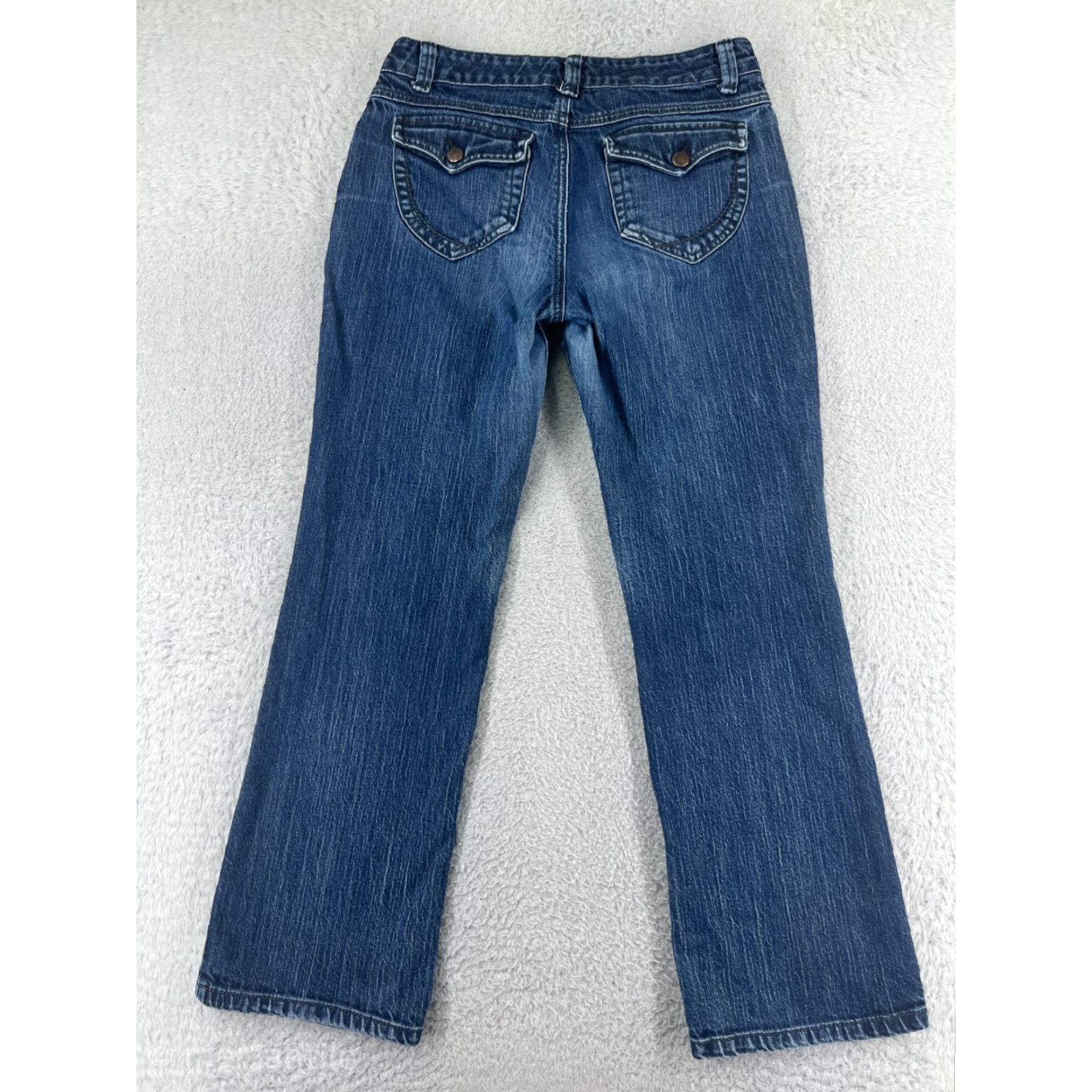 Nine West Nine West Jeans Womens 8 Bootcut Blue Denim Cotton Blend Stretch Pockets Logo 28 Inseam 5-Pocket Regular Maroon? Size 30" / US 8 / IT 44 - 2 Thumbnail