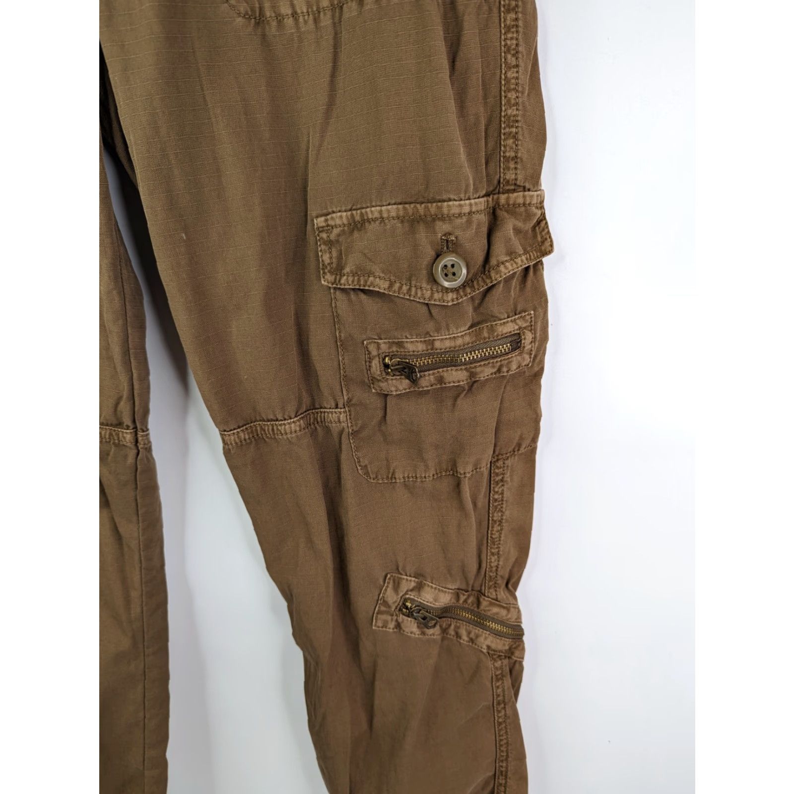 J.Crew VINTAGE J.CREW Women's Pants City Fit Capri Chino Ripstop Cargo Light Brown Size 4 Size 27" / US 4 / IT 40 - 3 Thumbnail