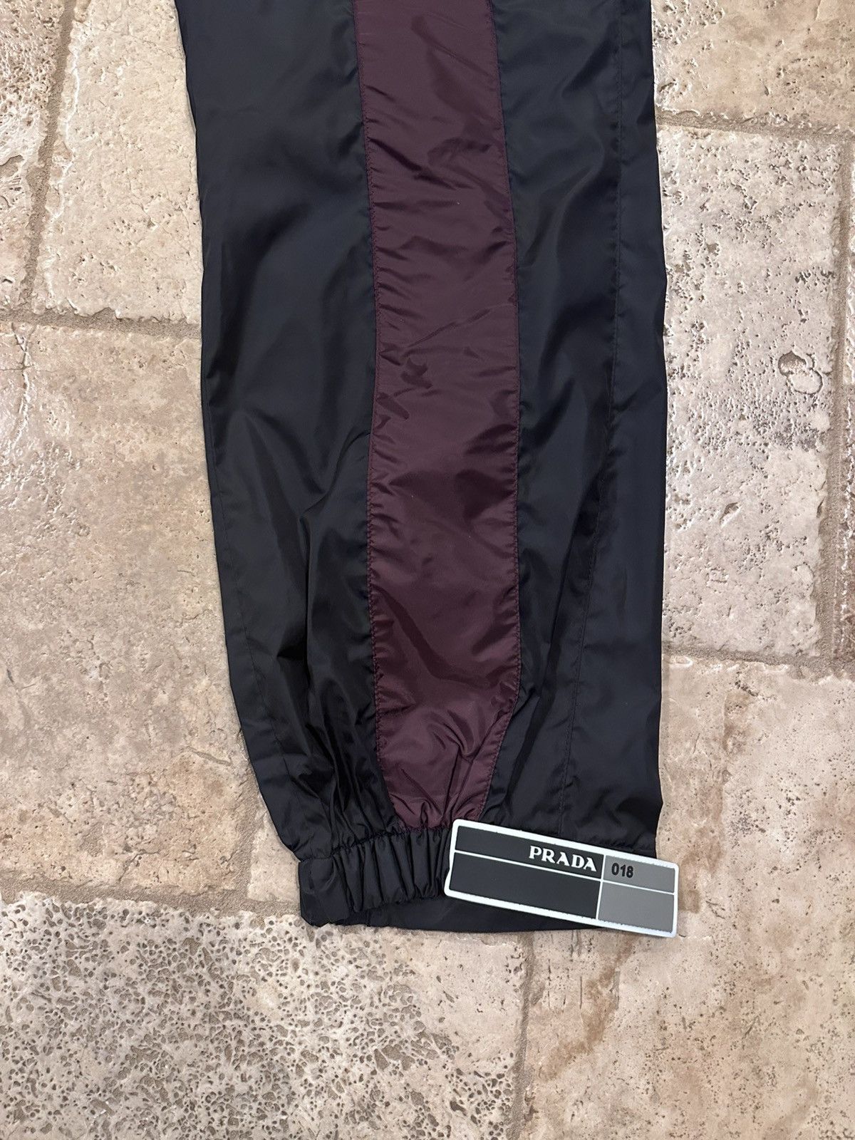 Prada Prada SS18 Nylon Garbardine Logo Black Striped Track Pants Size US 36 / EU 52 - 2 Thumbnail