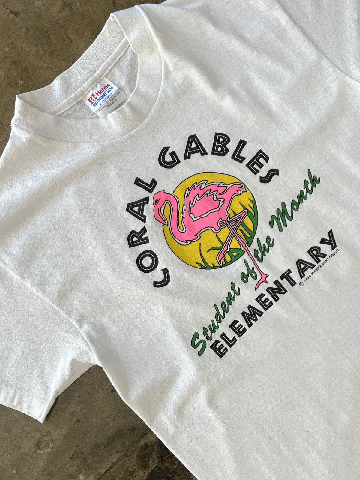 Vintage Vintage 90s Coral Gabels Flamingo Single Stitch Tee Medium Size US M / EU 48-50 / 2 - 1 Thumbnail