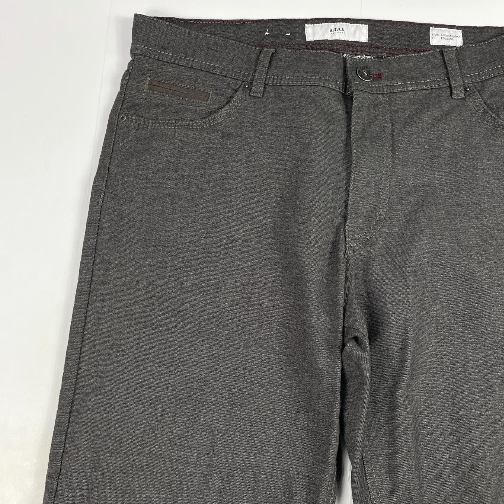 BRAX BRAX Pants Mens 36 x 32 Cooper Gray Chino Straight Leg Casual Workwear 5-Pocket Size US 36 / EU 52 - 2 Thumbnail