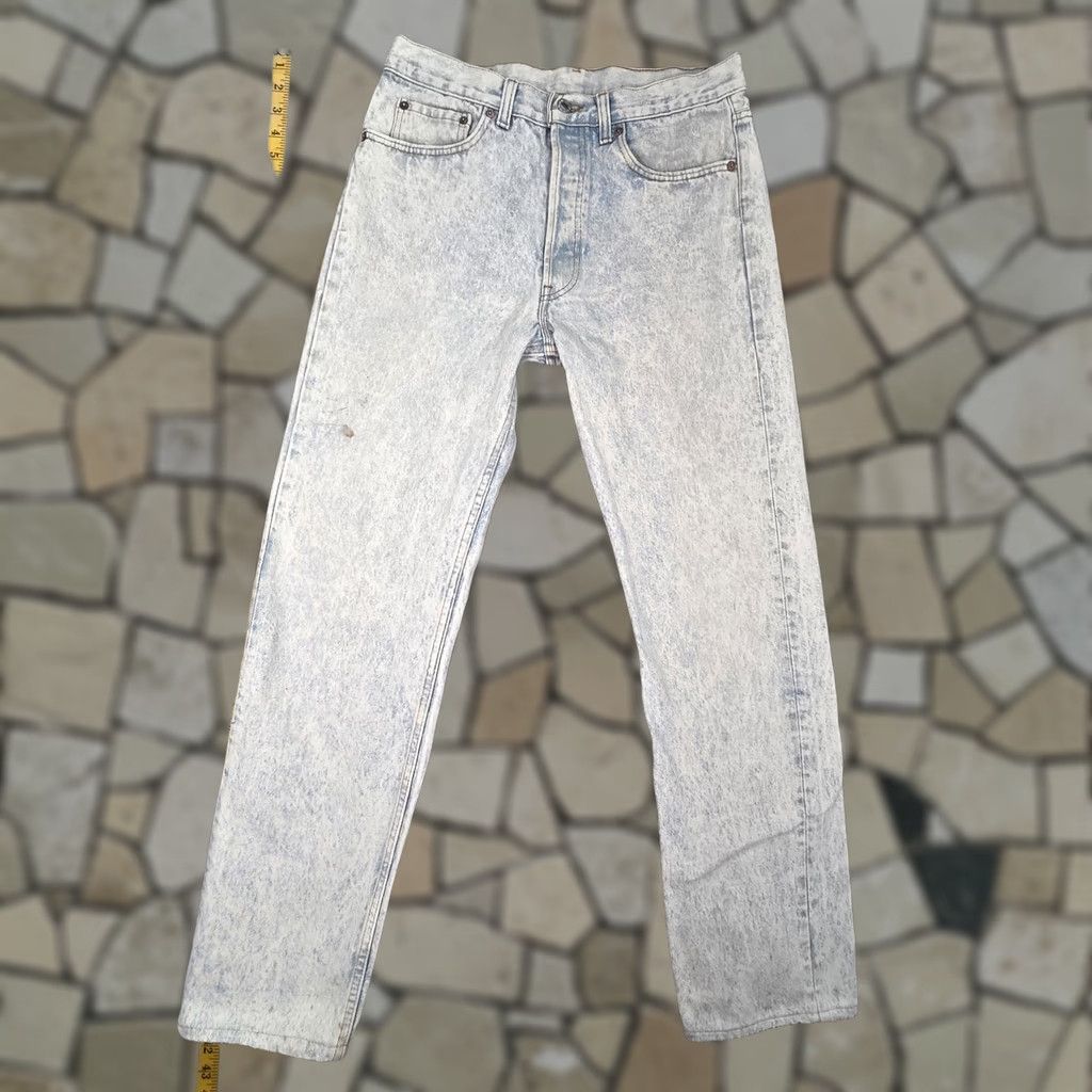 Levi's VINTAGE Levi's 501 Jeans Mens Acid Wash Straight Button Fly USA 29x30 Blue Denim Cotton 5-Pocket Size US 29 - 1 Thumbnail