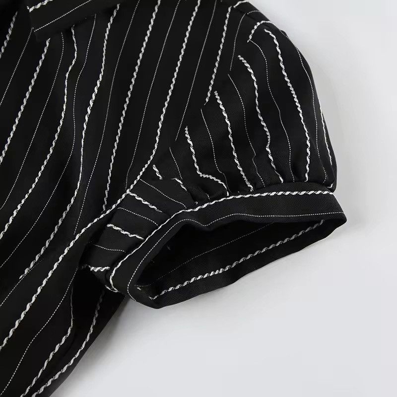 Other Retro Striped Y2k Blouse Vintage Casual Women’s Shirt Size S / US 4 / IT 40 - 12 Thumbnail