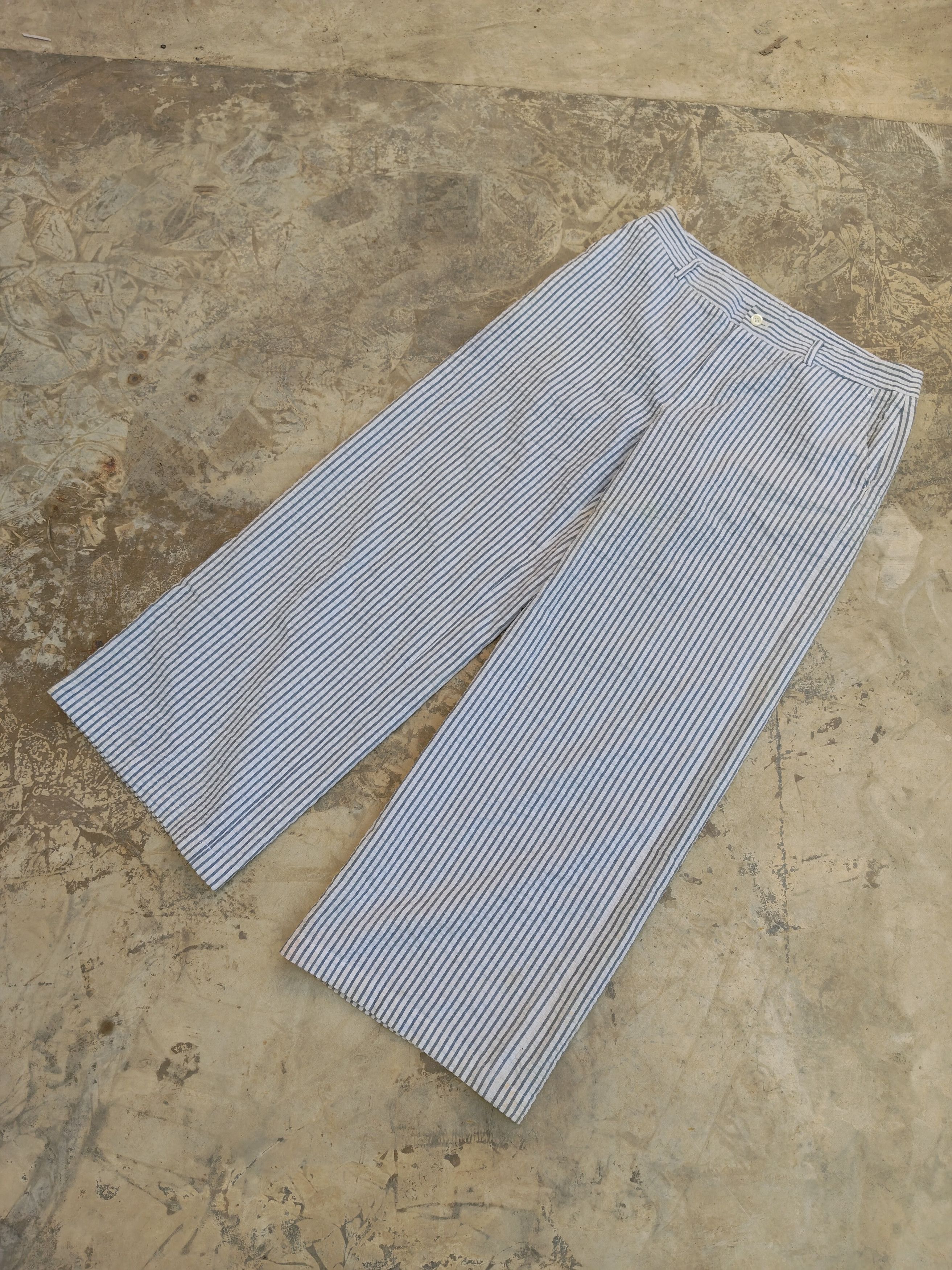 Lacoste LACOSTE Striped Wide Leg Stretch Pant Size 31" - 1 Thumbnail