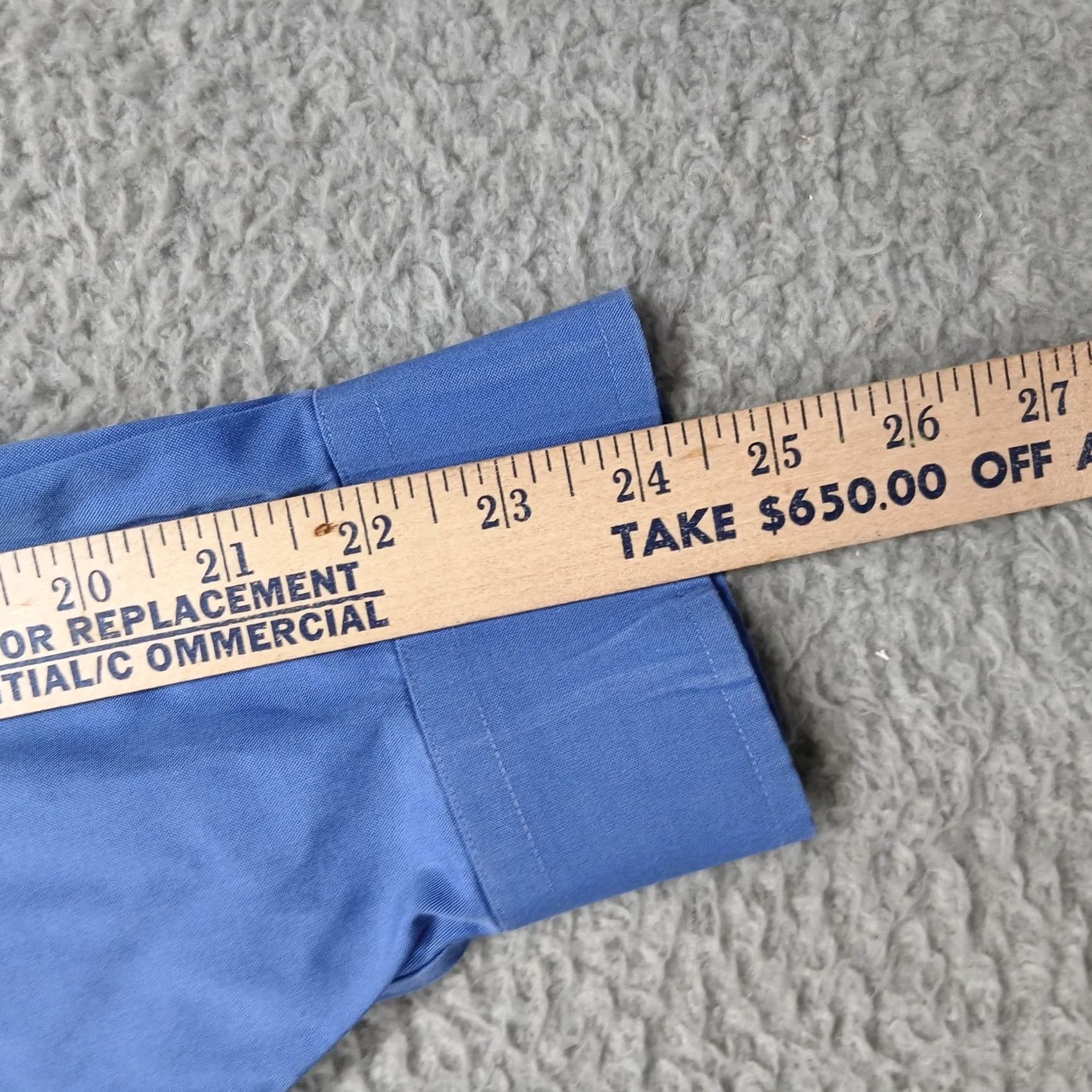 Jos. A. Bank Jos A Bank Traveler Dress Shirt Mens 18.5 35 Blue 100% Cotton Wrinkle Free Classic Fit Long Sleeve Button-Down Chest Pocket Size 48R - 7 Thumbnail
