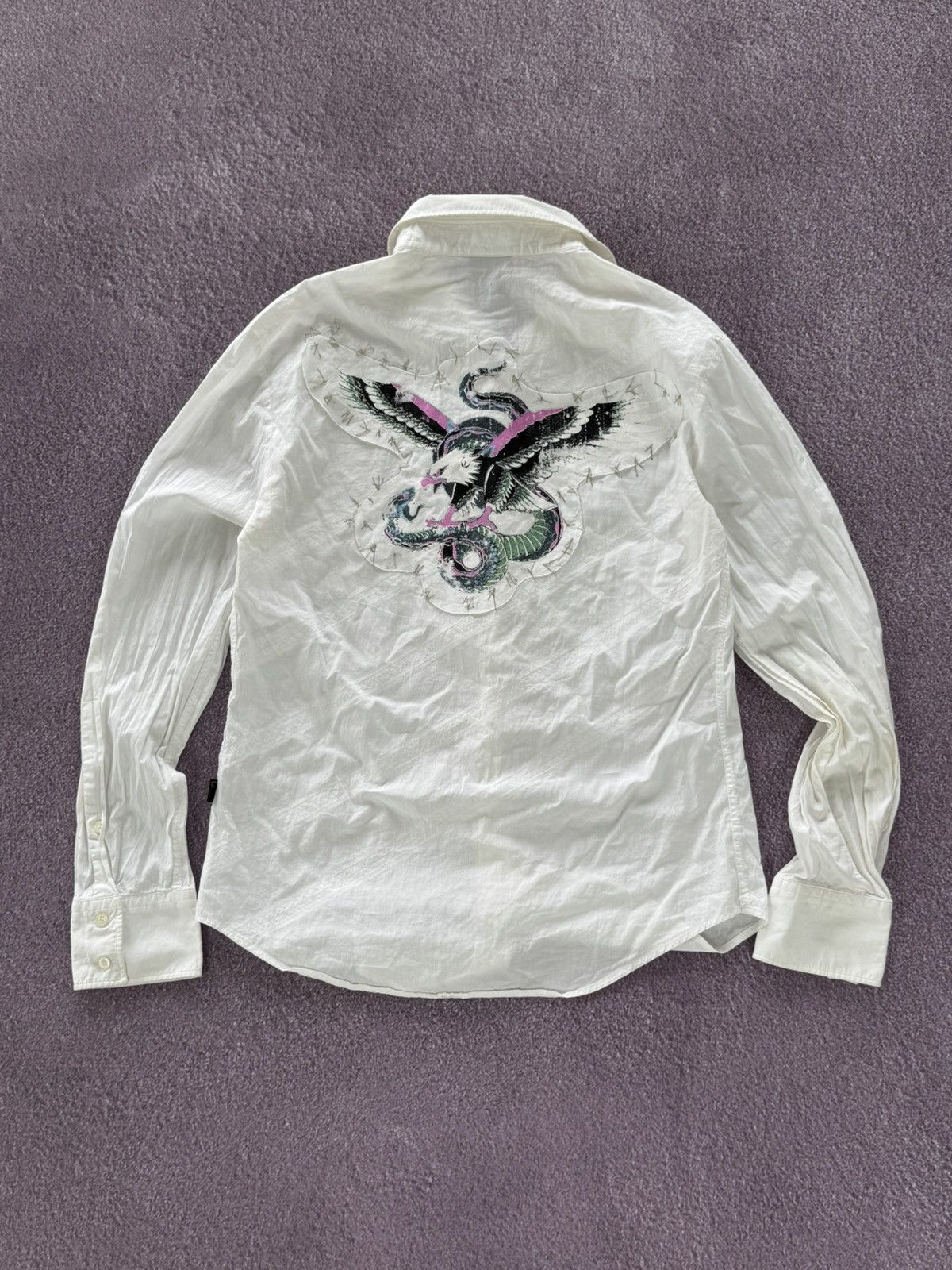 Roberto Cavalli Archive Roberto Cavalli Glamour “Eagle” Logo Blouse Size XL / US 12-14 / IT 48-50 - 1 Thumbnail
