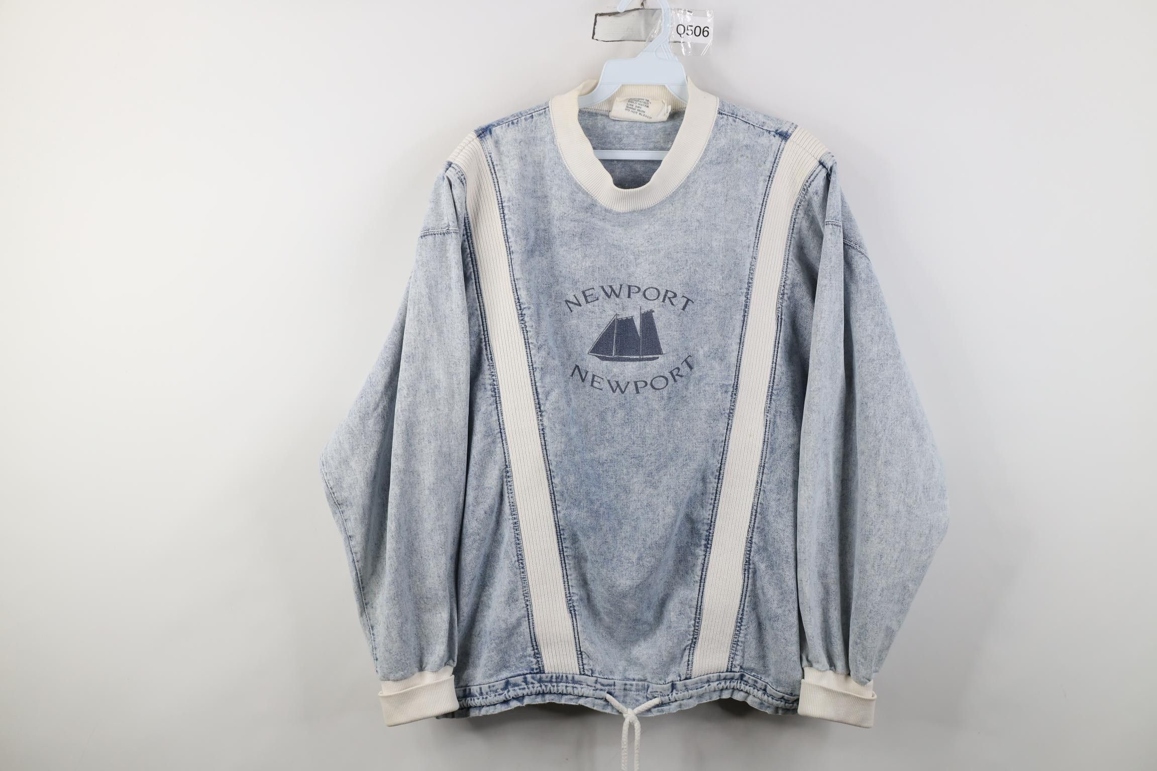 Vintage Vintage 90s Streetwear Acid Wash Denim Pullover Jacket Blue Size XL / US 12-14 / IT 48-50 - 1 Thumbnail