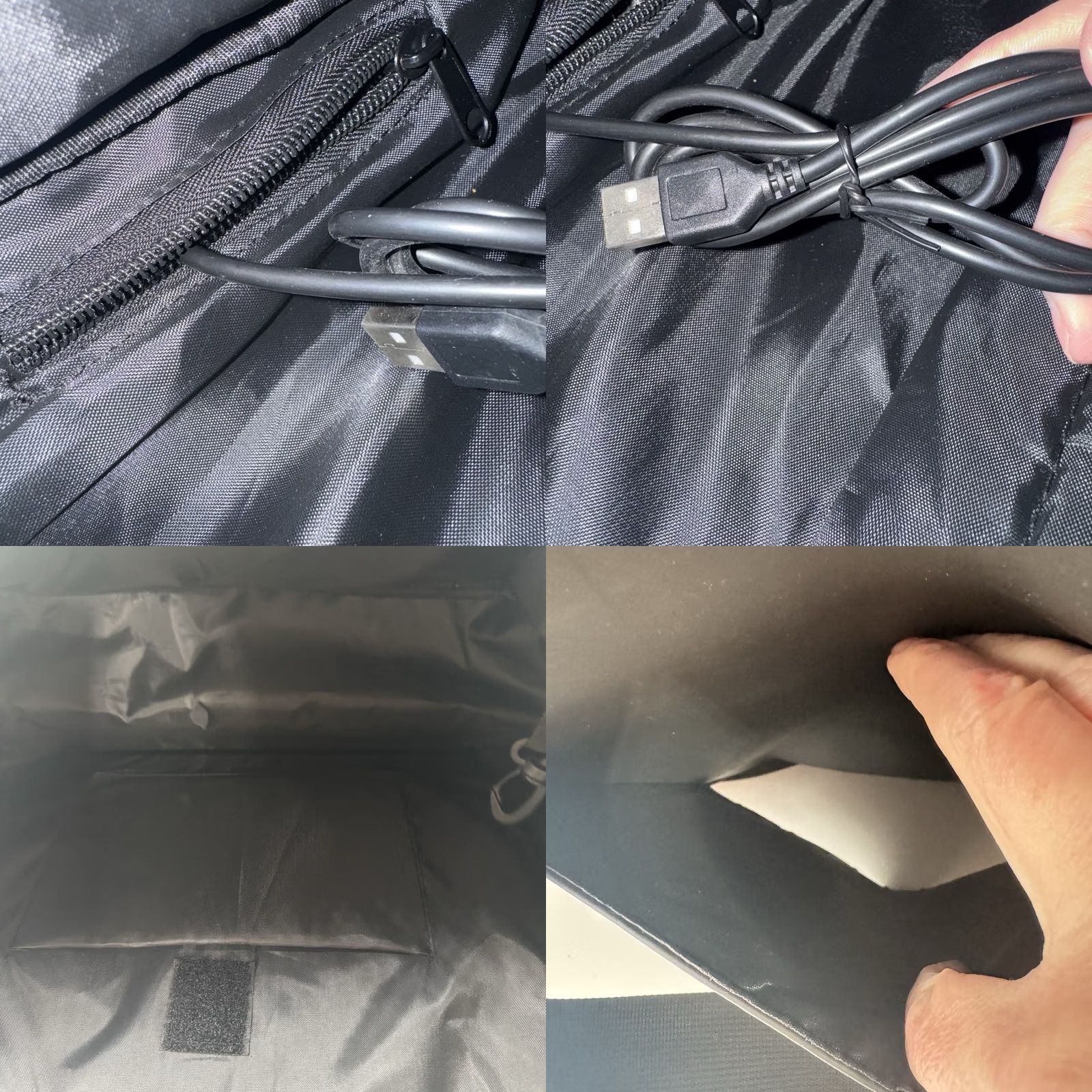 Vintage Duchamp London Black Rubberized Duffle Bag Duffle Army Camouflage USB Strap & Laptop Sleeve 28in 13in 8in Unisex Adults XL Black Navy/Black Size ONE SIZE - 9 Thumbnail