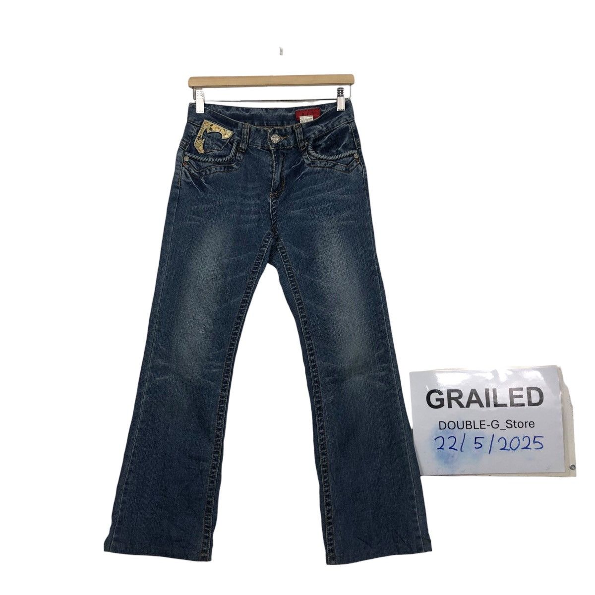 Japanese Brand ARY Denim “Angel Wing” Embroidered Back Graphic Jeans Size 28" / US 6 / IT 42 - 1 Thumbnail