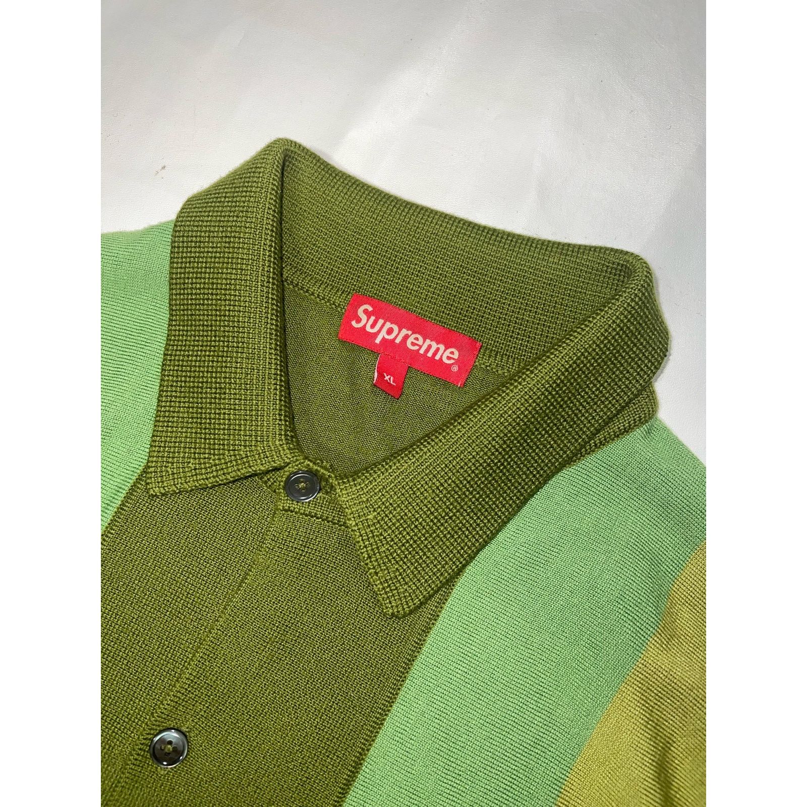 Supreme Supreme Arrows Striped Knit Polo Cardigan | Grailed