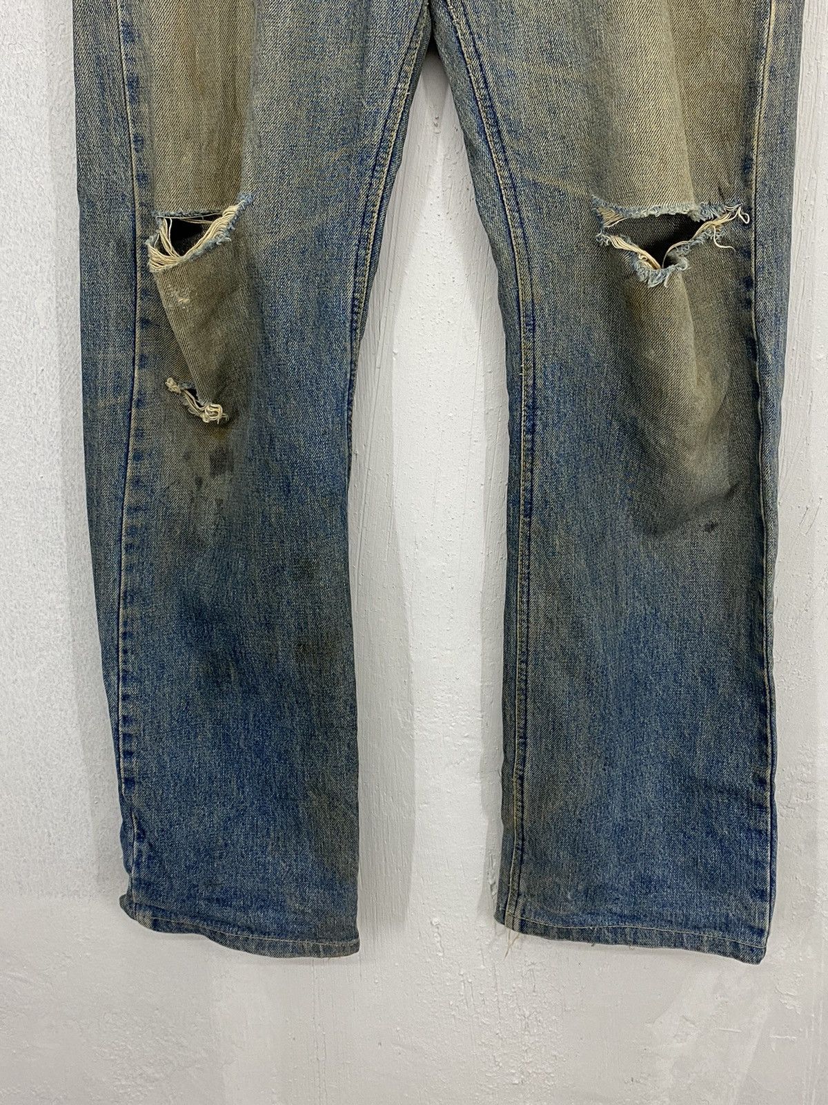 If Six Was Nine × Lee × Vintage Lee Distressed Crazy Thrash Mud Washed Straight Cut Size US 32 / EU 48 - 3 Thumbnail