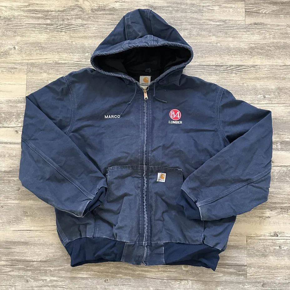 Carhartt Vintage Carhartt J131 NVY Navy Blue Hooded Jacket Size XXL Size US XXL / EU 58 / 5 - 1 Thumbnail