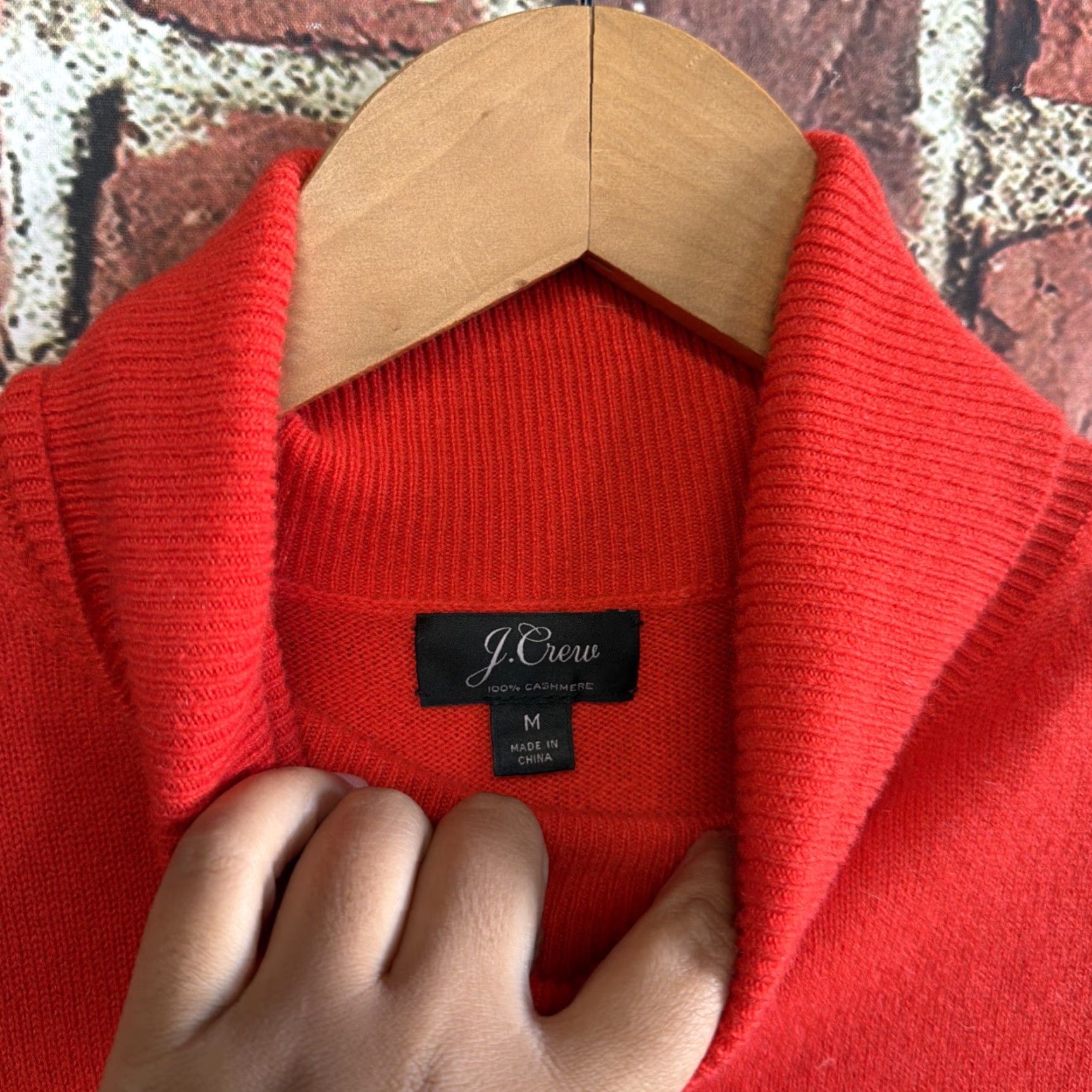 J.Crew J. Crew Divina Womens Medium Red 100% Cashmere Turtleneck Sweater Size M / US 6-8 / IT 42-44 - 2 Thumbnail
